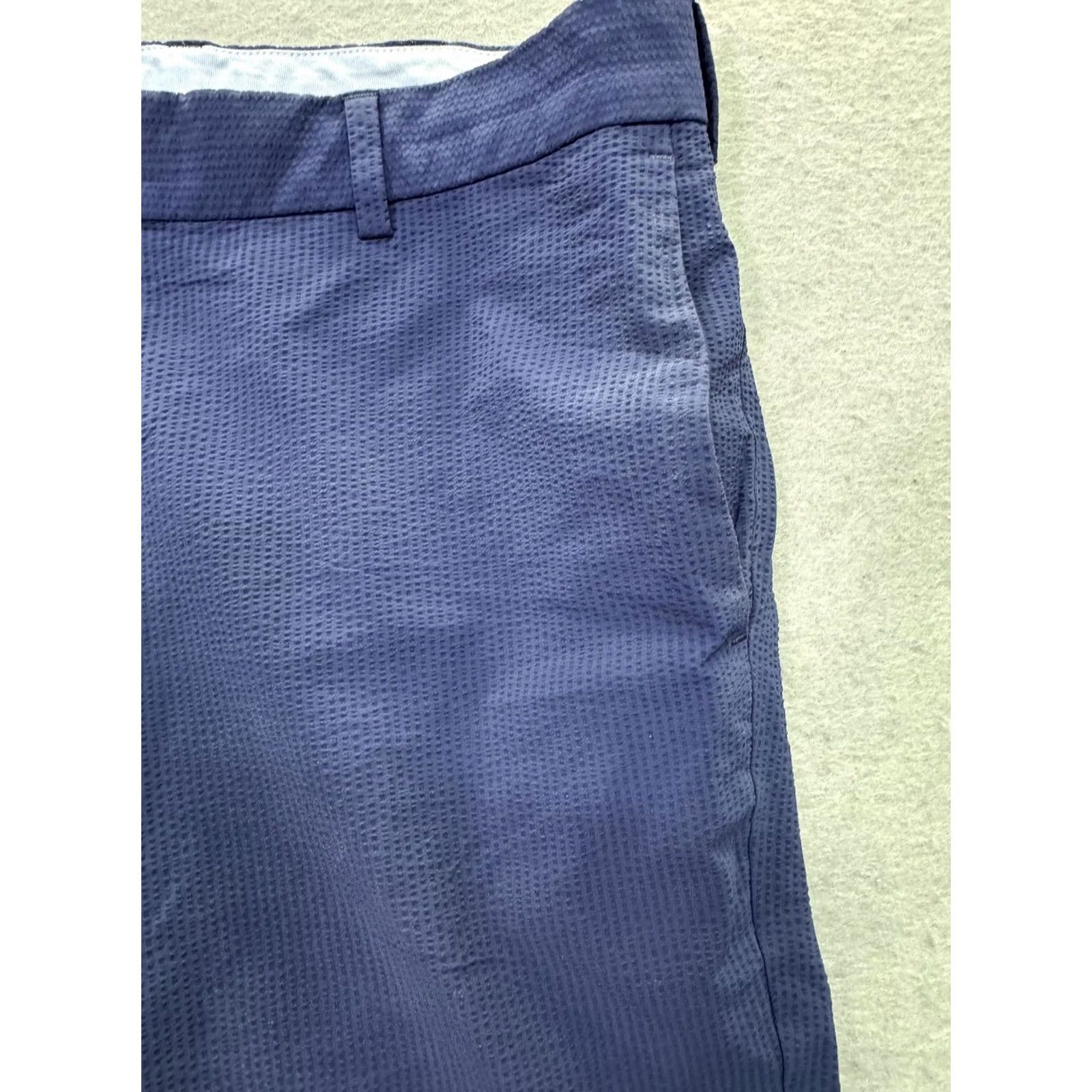 Peter Millar Peter Millar Crown Crafted Golf Performance Mens 34 Navy Seersucker Shorts Size US 34 / EU 50 - 5 Thumbnail