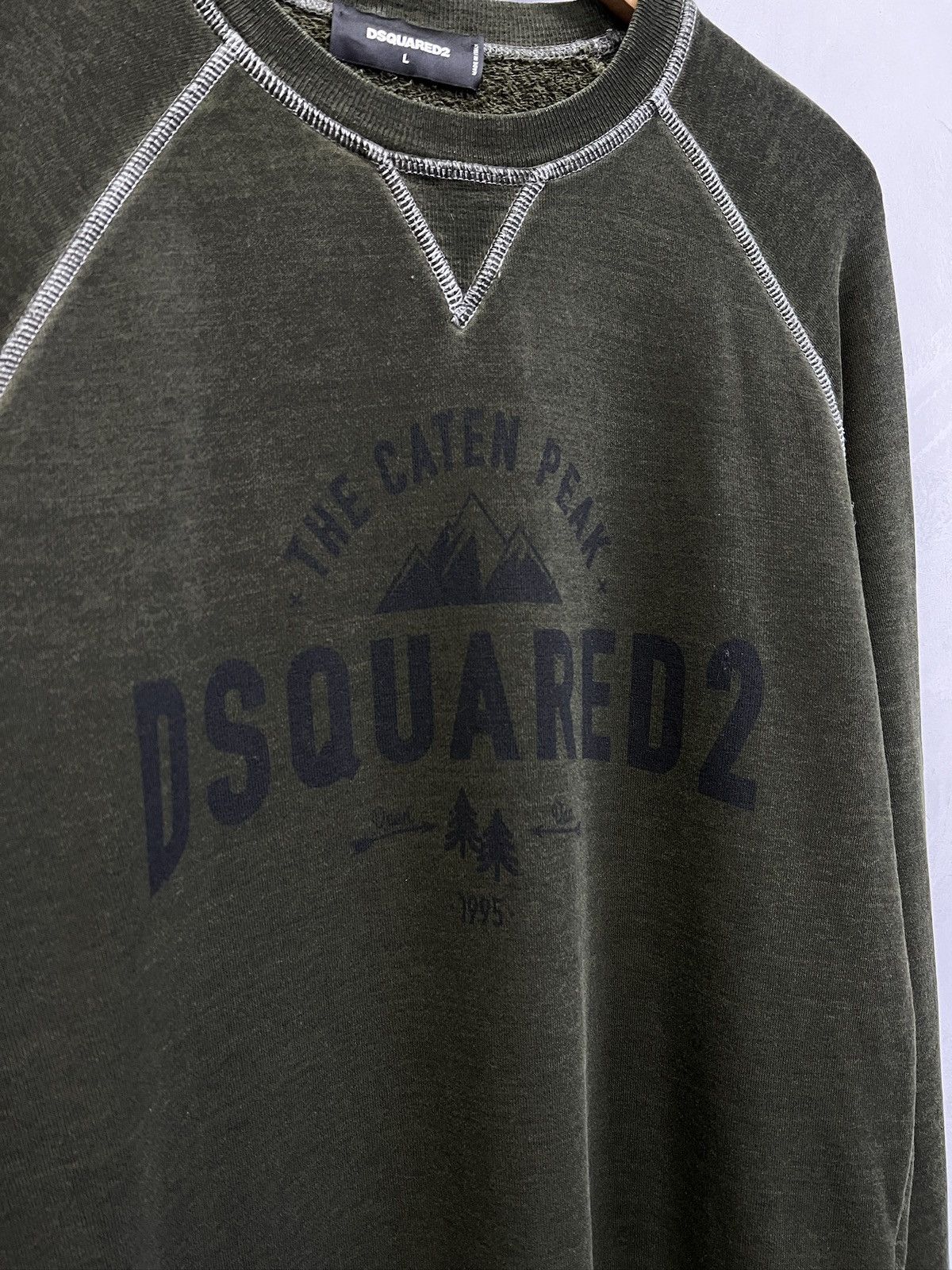 Dsquared2 Dsquared2 khaki washed sweatshirt 2000’s style big logo Size US L / EU 52-54 / 3 - 3 Thumbnail