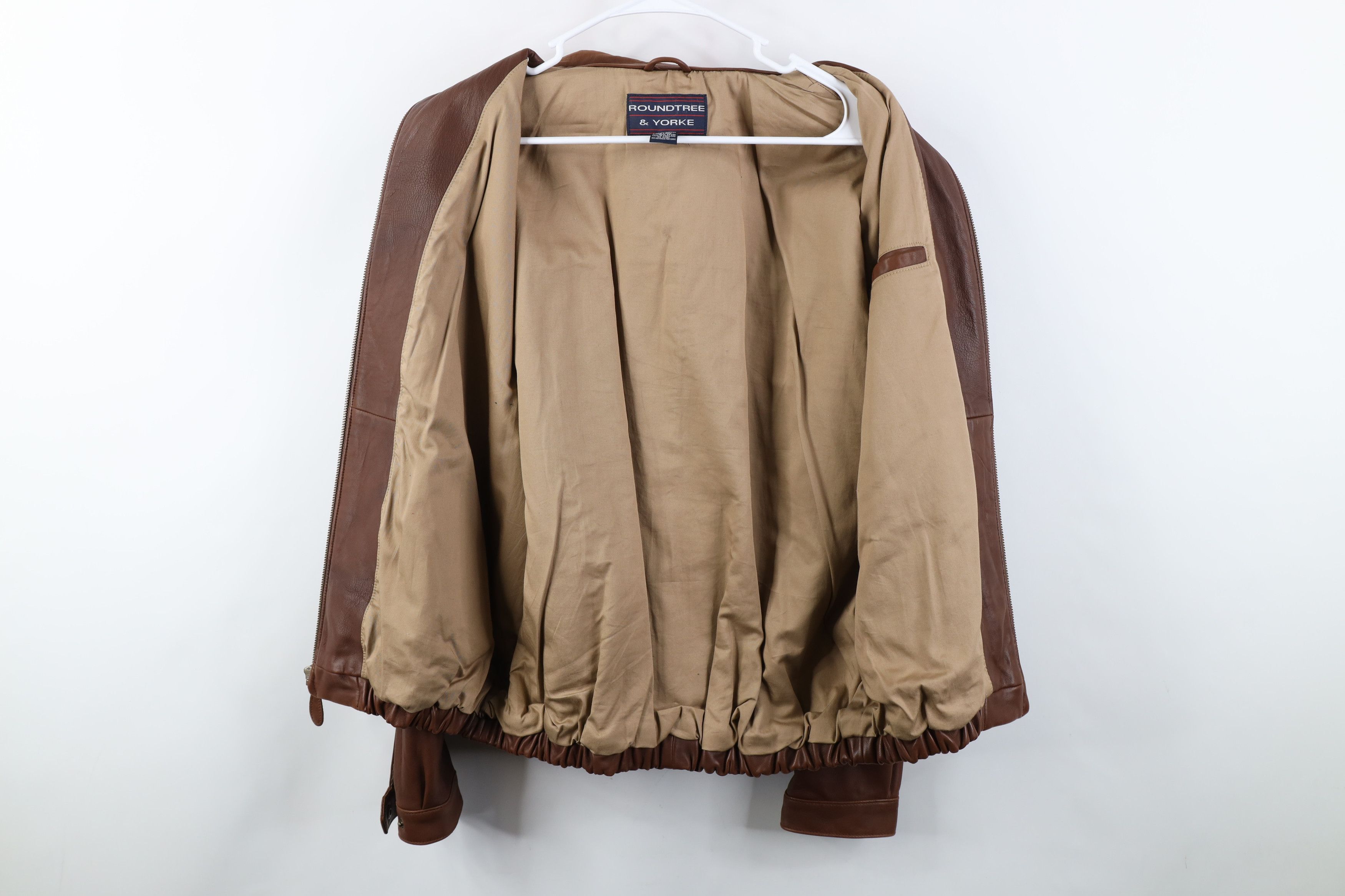 Vintage Vintage 90s Y2K Streetwear Leather Cafe Bomber Jacket Brown Size US M / EU 48-50 / 2 - 10 Thumbnail