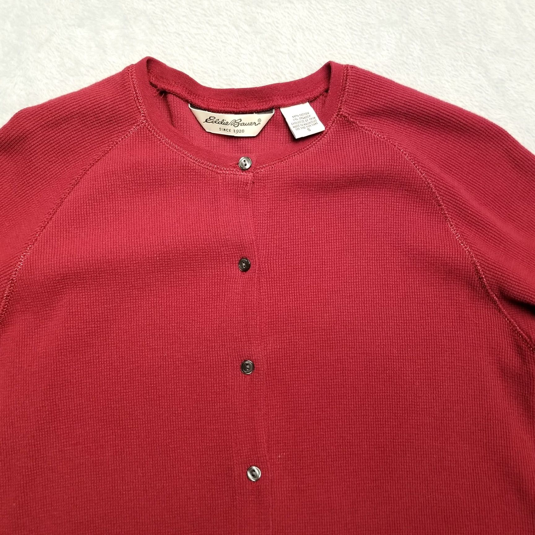 Eddie Bauer VINTAGE Eddie Bauer Cardigan Sweater Womens S Red 90s Nature Outdoor All Seasons Winter Fall Spring Casual Mens Womens Girls Boys Size S / US 4 / IT 40 - 2 Thumbnail