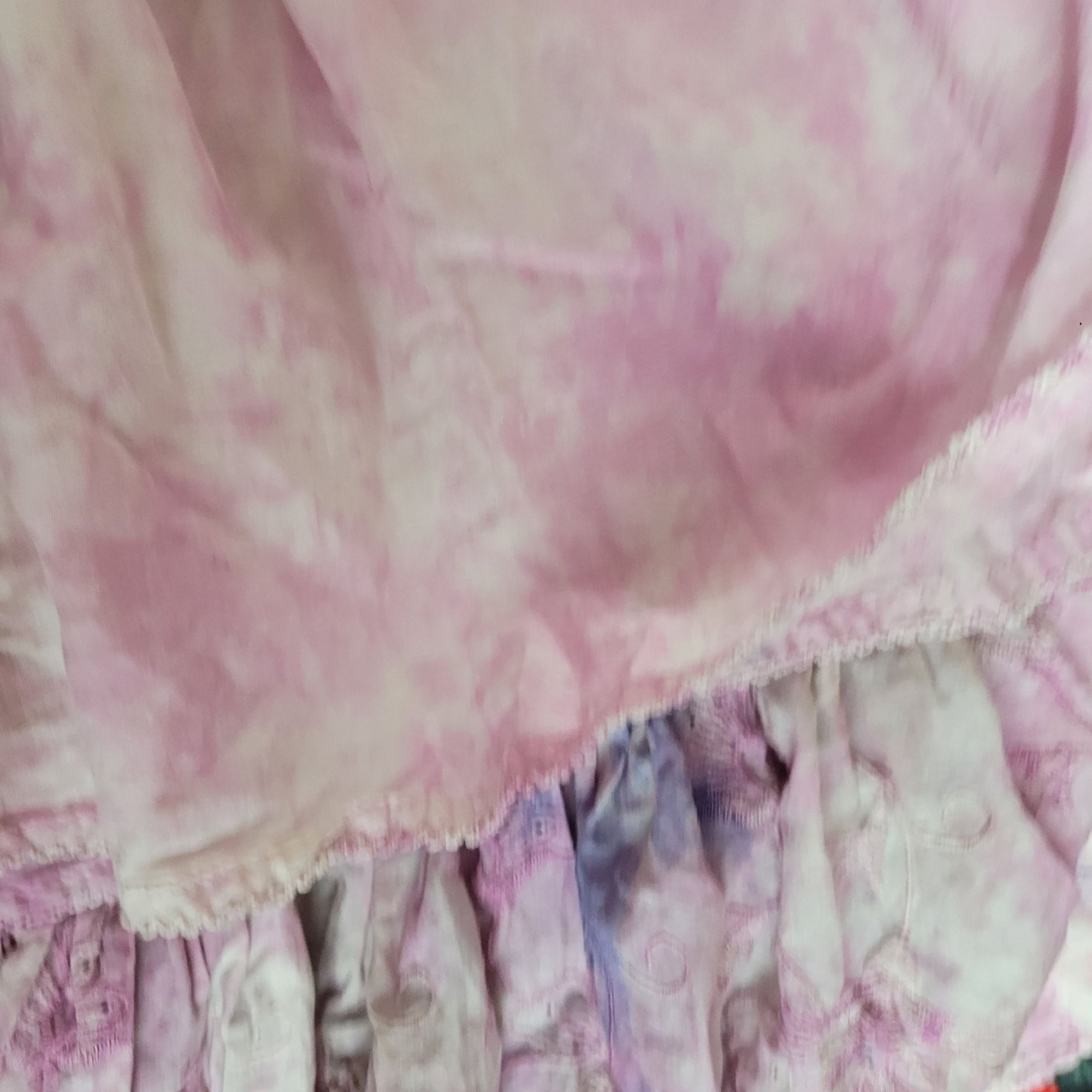 Anthropologie Anthropologie Maxi Skirt S Pink Cotton Tie-Dyed Tiered Embro Size 26" / US 2 / IT 38 - 4 Thumbnail