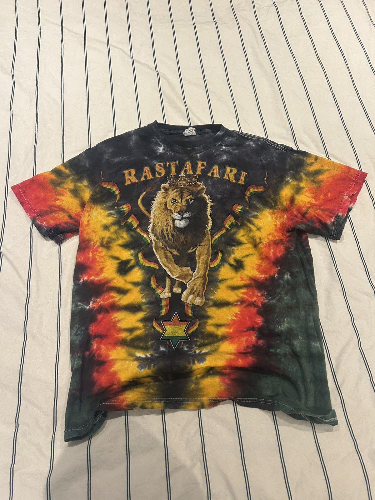 Hanes Funny Rastafari Lion Print Cotton T shirt Size US M / EU 48-50 / 2 - 1 Thumbnail