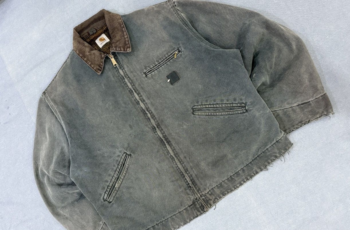 Carhartt 90s Rare💥 Sun Faded Carhartt HTG Detroit Jacket Size US L / EU 52-54 / 3 - 2 Thumbnail