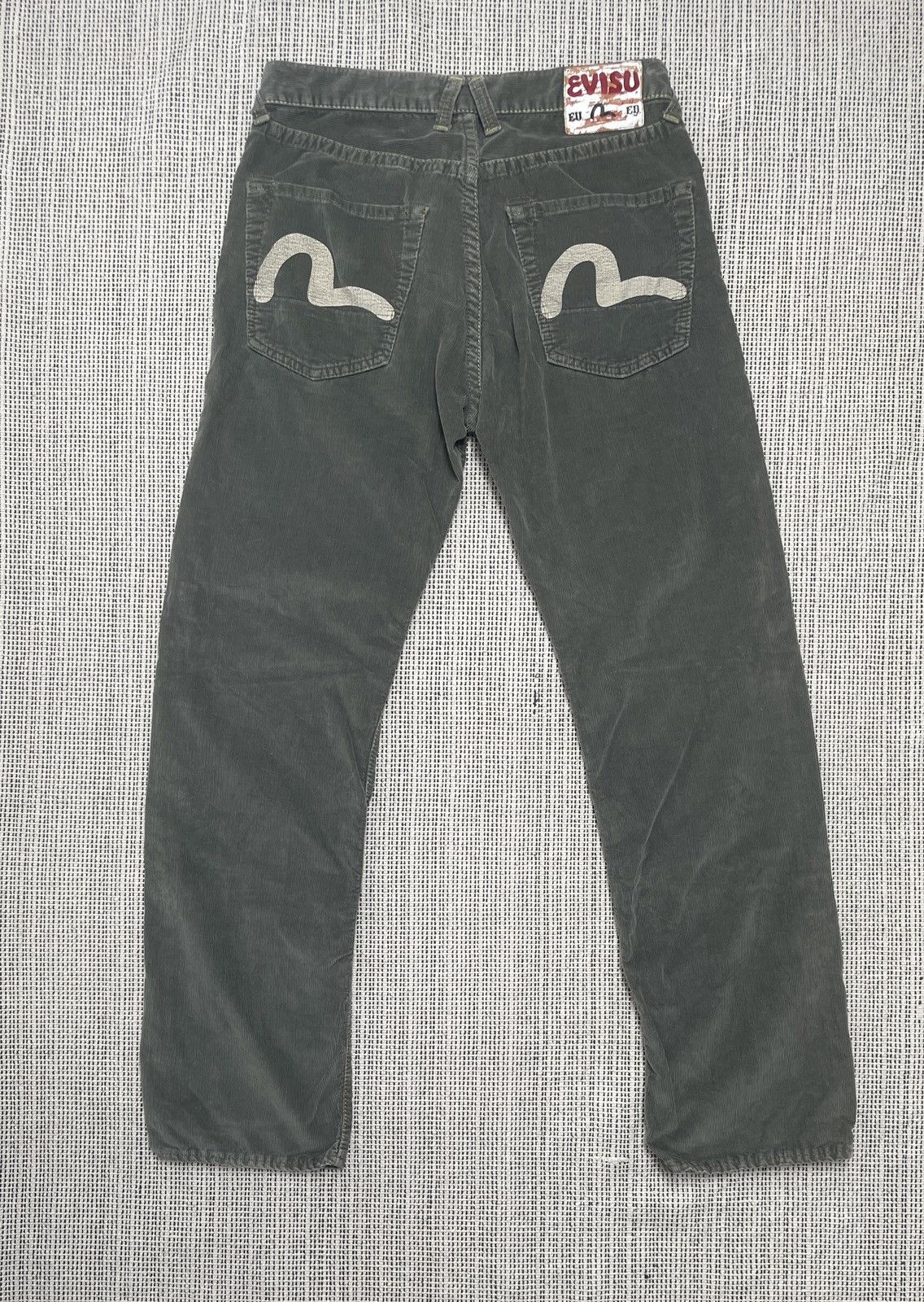 image of Japanese Evisu Velvet Jeans Pants Size 31 in Green, Men's