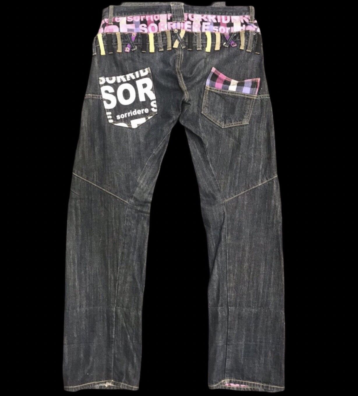 Japanese Brand Sorridere Japan Double Waist Zipper Twisted Jeans Size US 33 - 2 Thumbnail