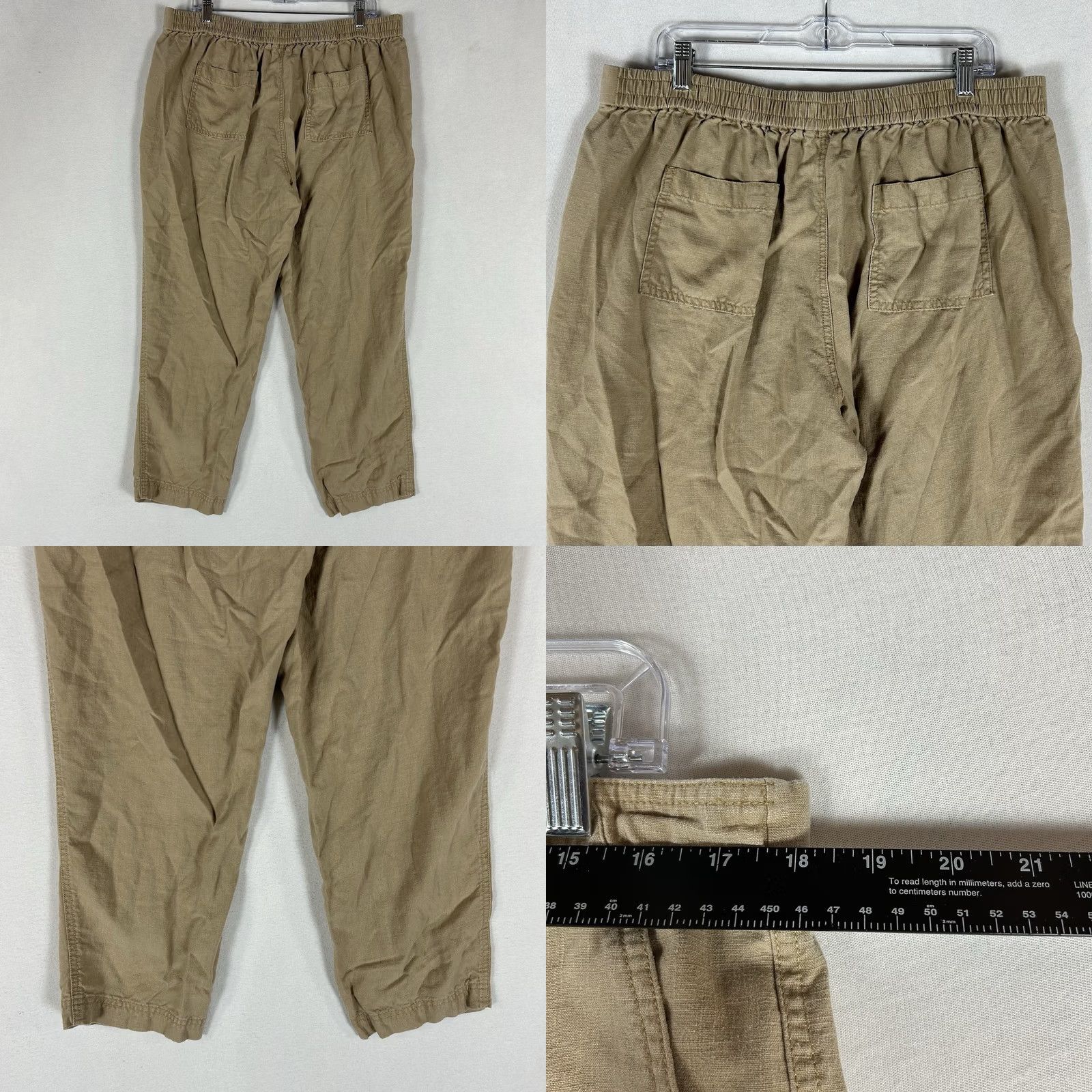 J.Crew J. Crew Linen Blend Casual Pants Womens Large Brown Tan Drawstring Yoga Gym Pants Size 36" / US 14 / IT 50 - 8 Thumbnail