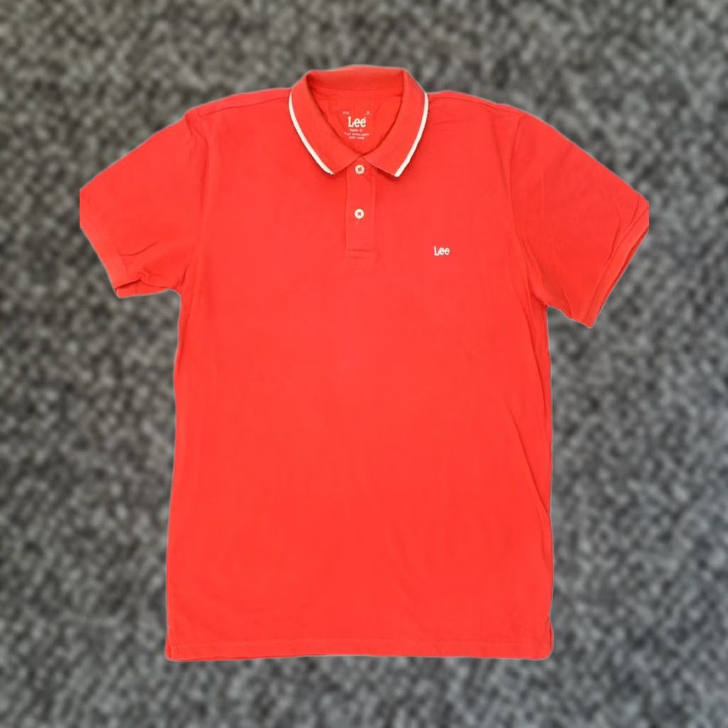 Lee Polo Shirt Mens Small Red Cotton Regular Fit Zc08, Men's