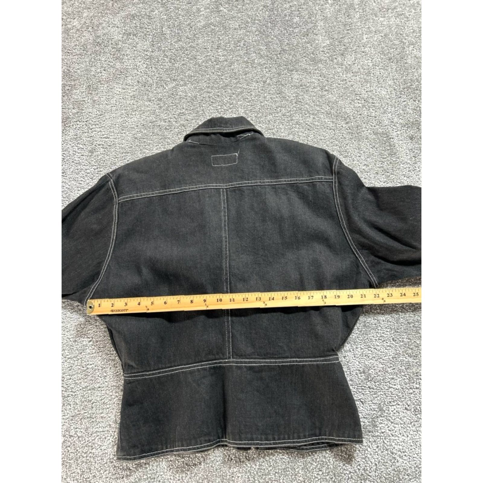 Bloomingdale's Bloomingdale's Jacket Womens M Black Cotton Denim Full Zip Casual Basic Jacket Mens Womens Girls boys Size M / US 6-8 / IT 42-44 - 6 Thumbnail