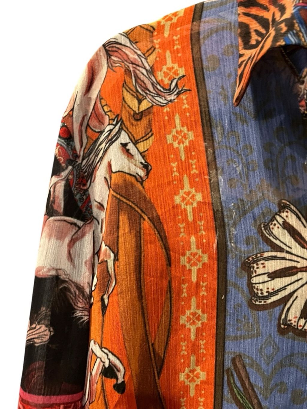 Desigual Desigual Patchwork Button Down Shirt Tiger Horse Size Med Size M / US 6-8 / IT 42-44 - 5 Thumbnail