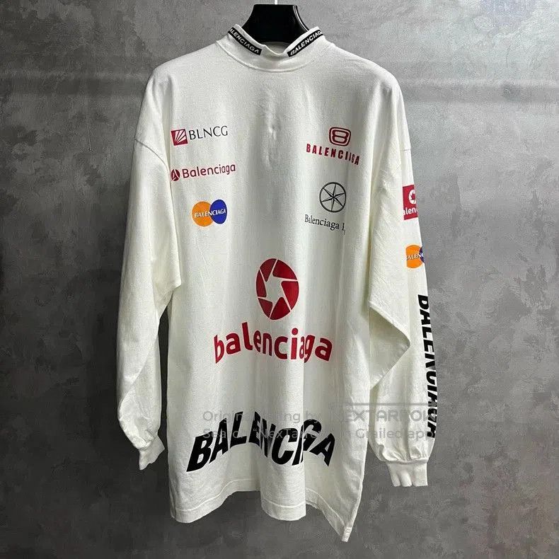Balenciaga Balenciaga White Logo Print Longsleeve Tee. Size US M / EU 48-50 / 2 - 1 Thumbnail