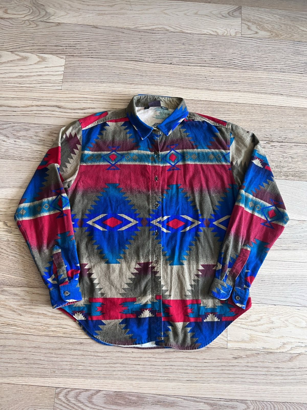 Flannel × Woolrich Woolen Mills Vintage 90s Woolrich Aztec Mexican Tribal ButtonUp Shirt Size US XL / EU 56 / 4 - 1 Thumbnail