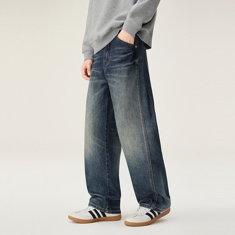 Japanese Brand American retro washed wide-leg jeans for men Size US 32 / EU 48 - 4 Thumbnail