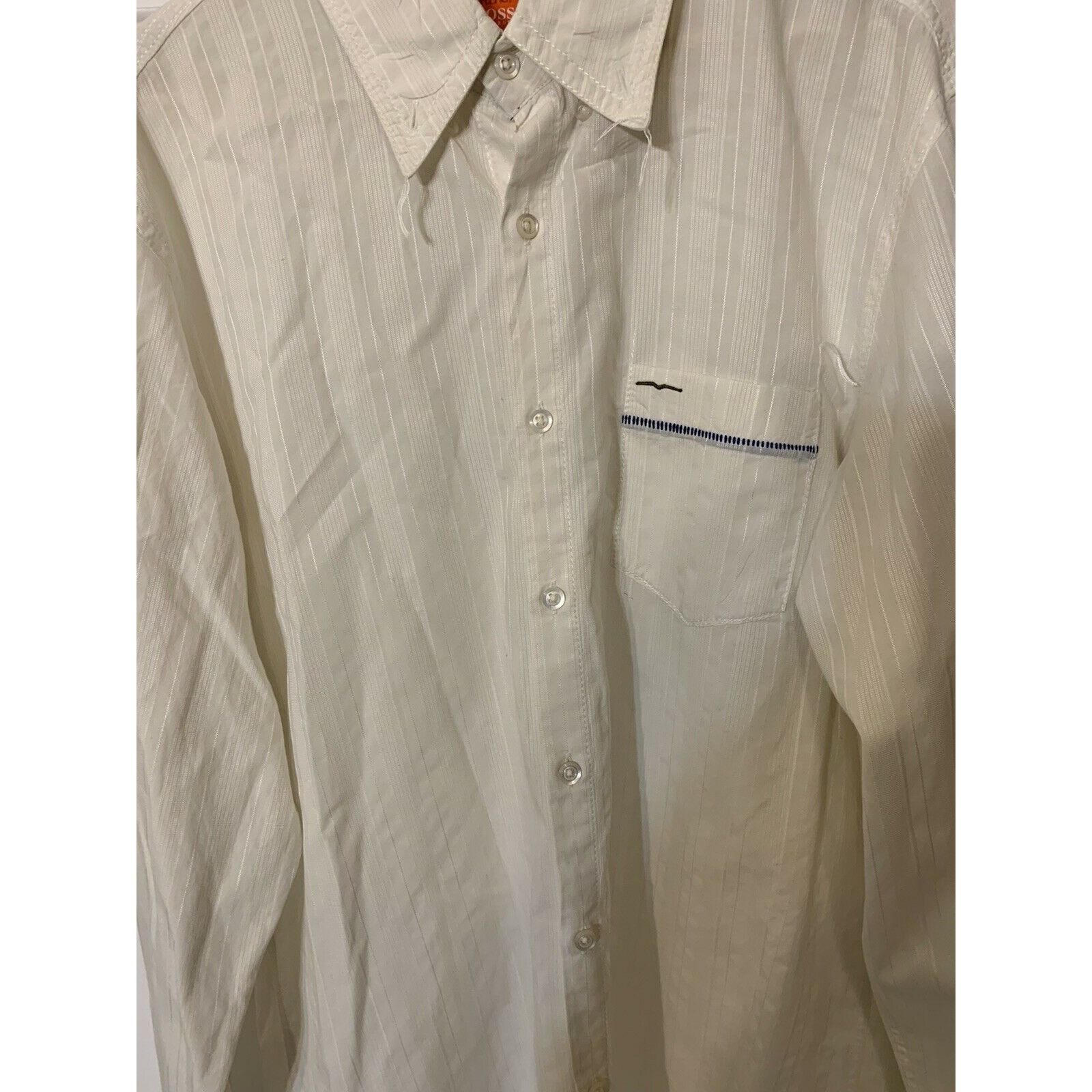 Hugo Boss HUGO BOSS Men's Sz XL Button Up Shirt Long Sleeve Orange Lab Size US XL / EU 56 / 4 - 6 Thumbnail