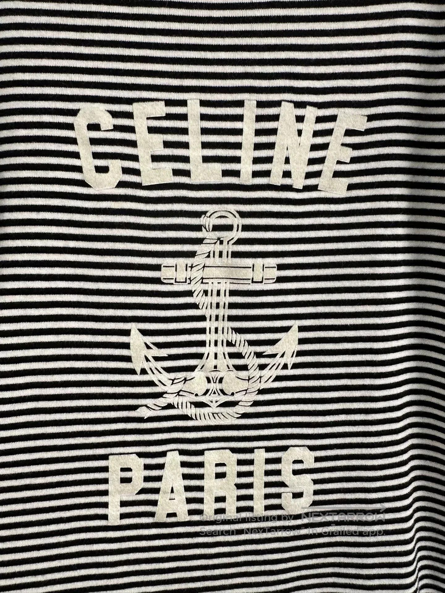 Celine Celine Black White Striped Anchor Tee XS. Size XS / US 0-2 / IT 36-38 - 3 Thumbnail