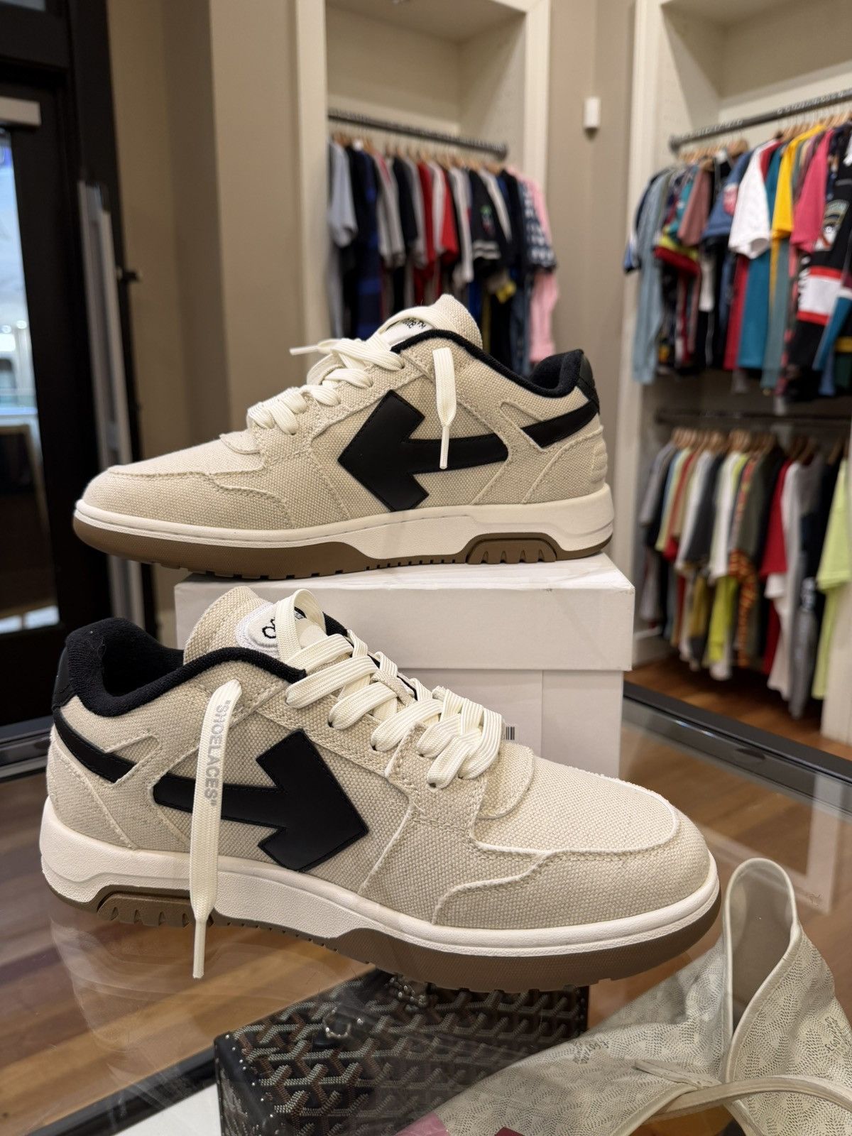 Off-White Off-White ‘Out of Office Canvas’ Sneaker - Neutral Grey Size US 9 / EU 42 - 4 Thumbnail