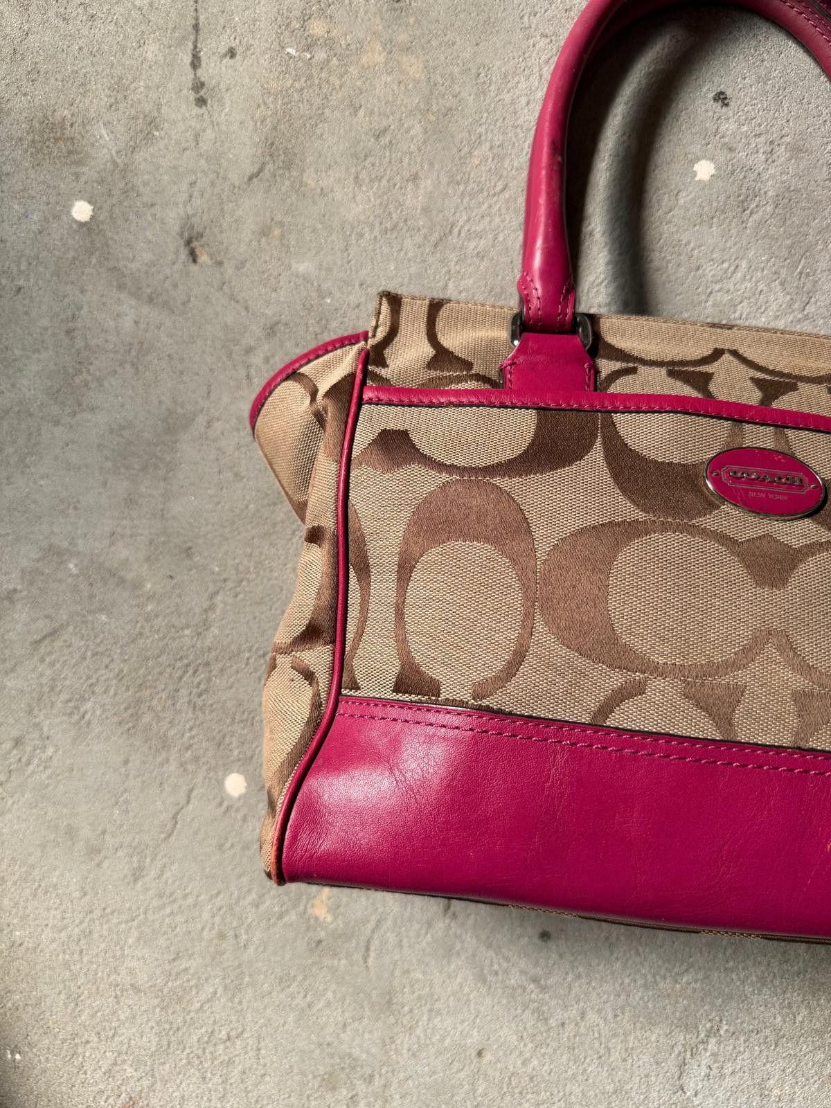 Coach Coach Signature Shoulder Bag Beige/Pink Size ONE SIZE - 2 Thumbnail