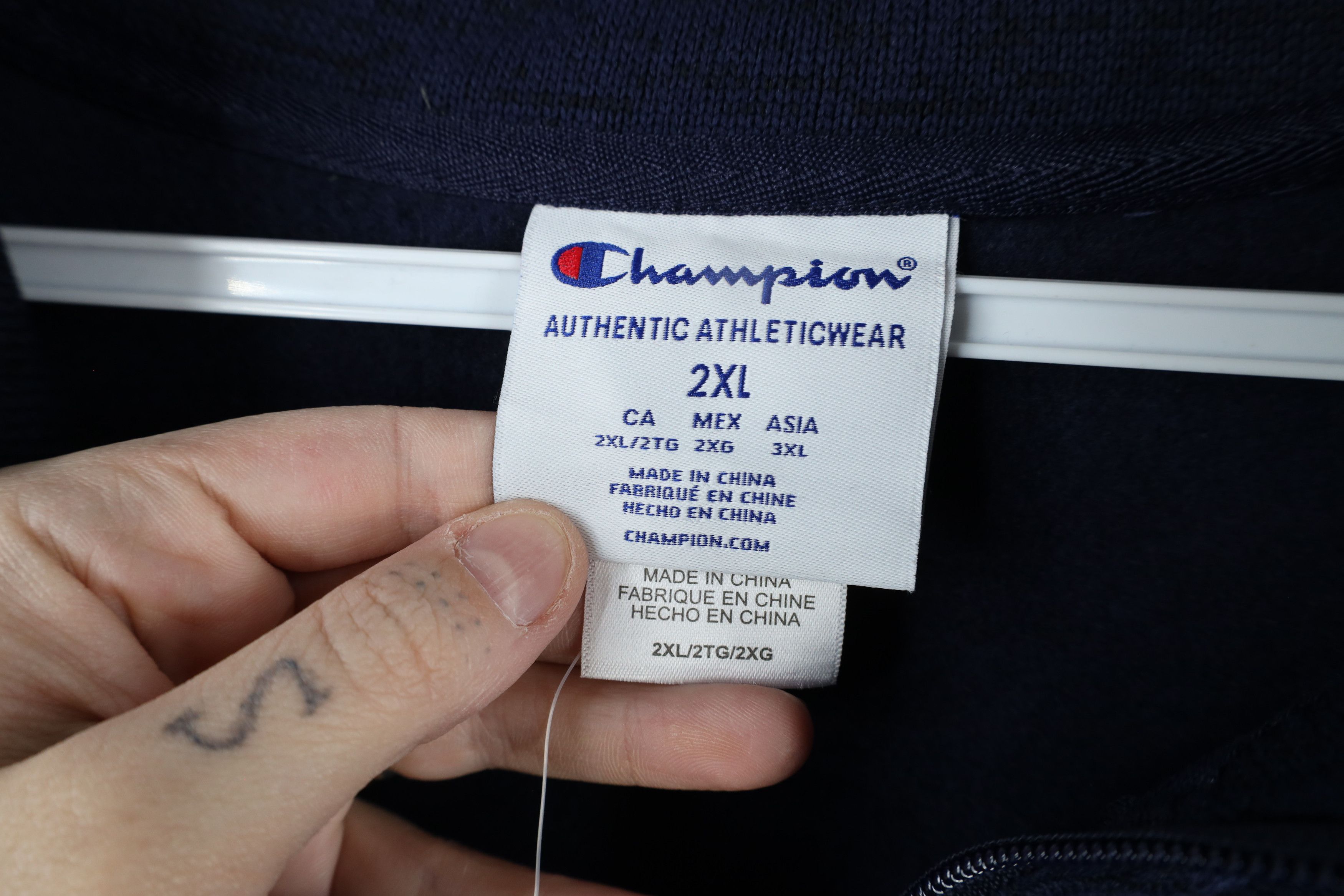 Champion × Vintage Deadstock Champion University Football Half Zip Knit Sweater Size US XXL / EU 58 / 5 - 5 Thumbnail