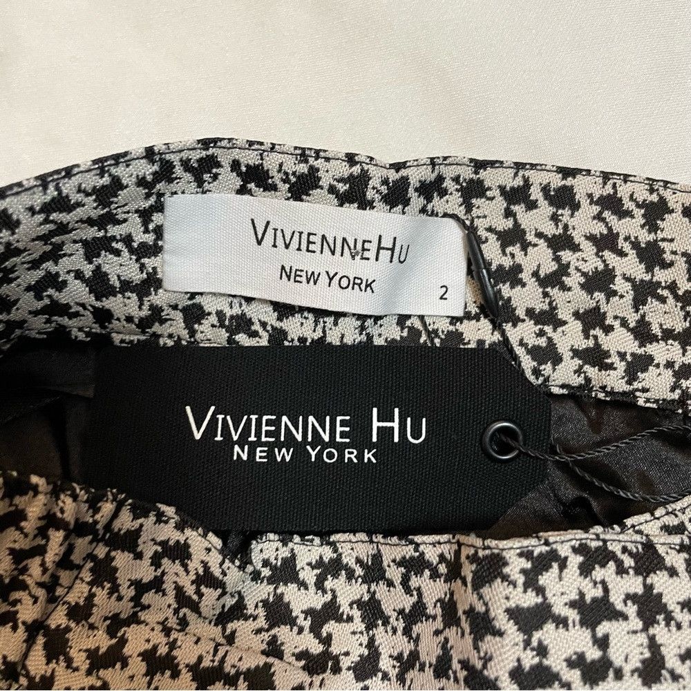 Other NWT New Vivienne Hu Pleated Houndstooth Patterned Pants Siz Size 26" / US 2 / IT 38 - 3 Thumbnail