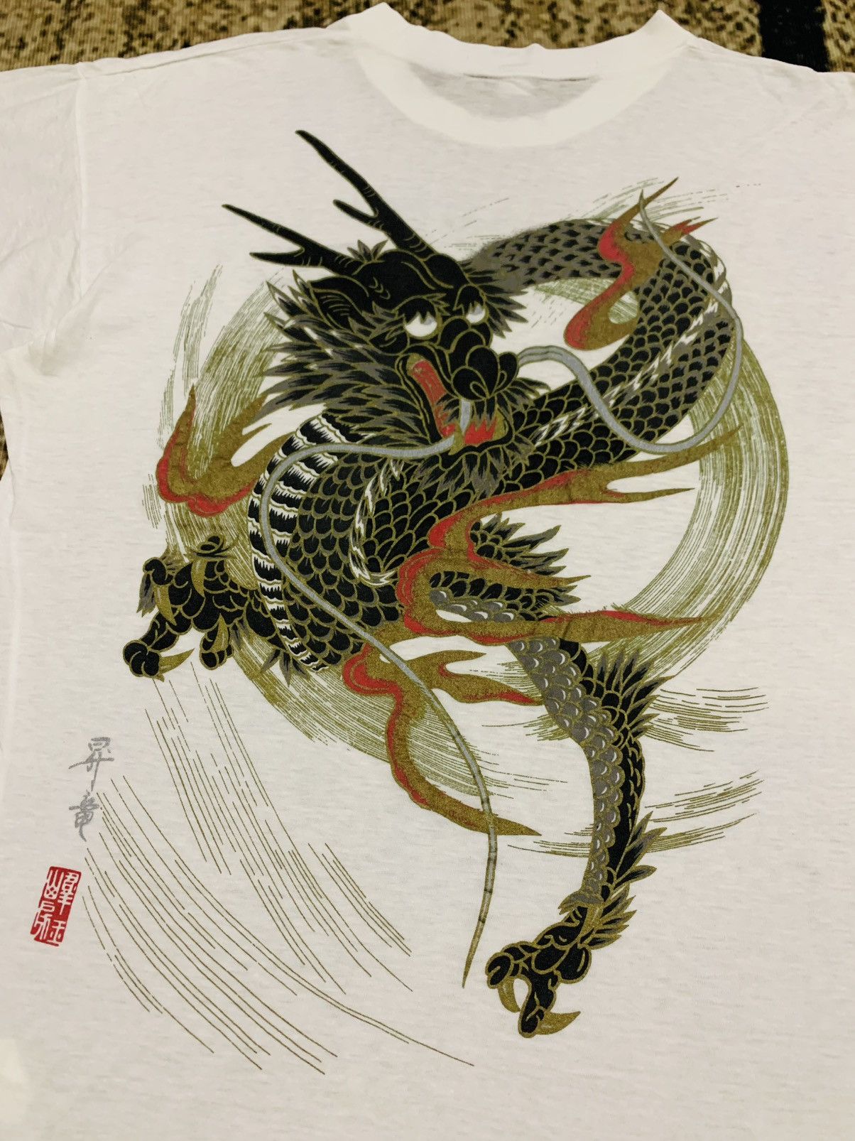 Japanese Brand LAST DROP#Vintage Traditional Japanese Dragon Single Stitch Size US M / EU 48-50 / 2 - 8 Thumbnail