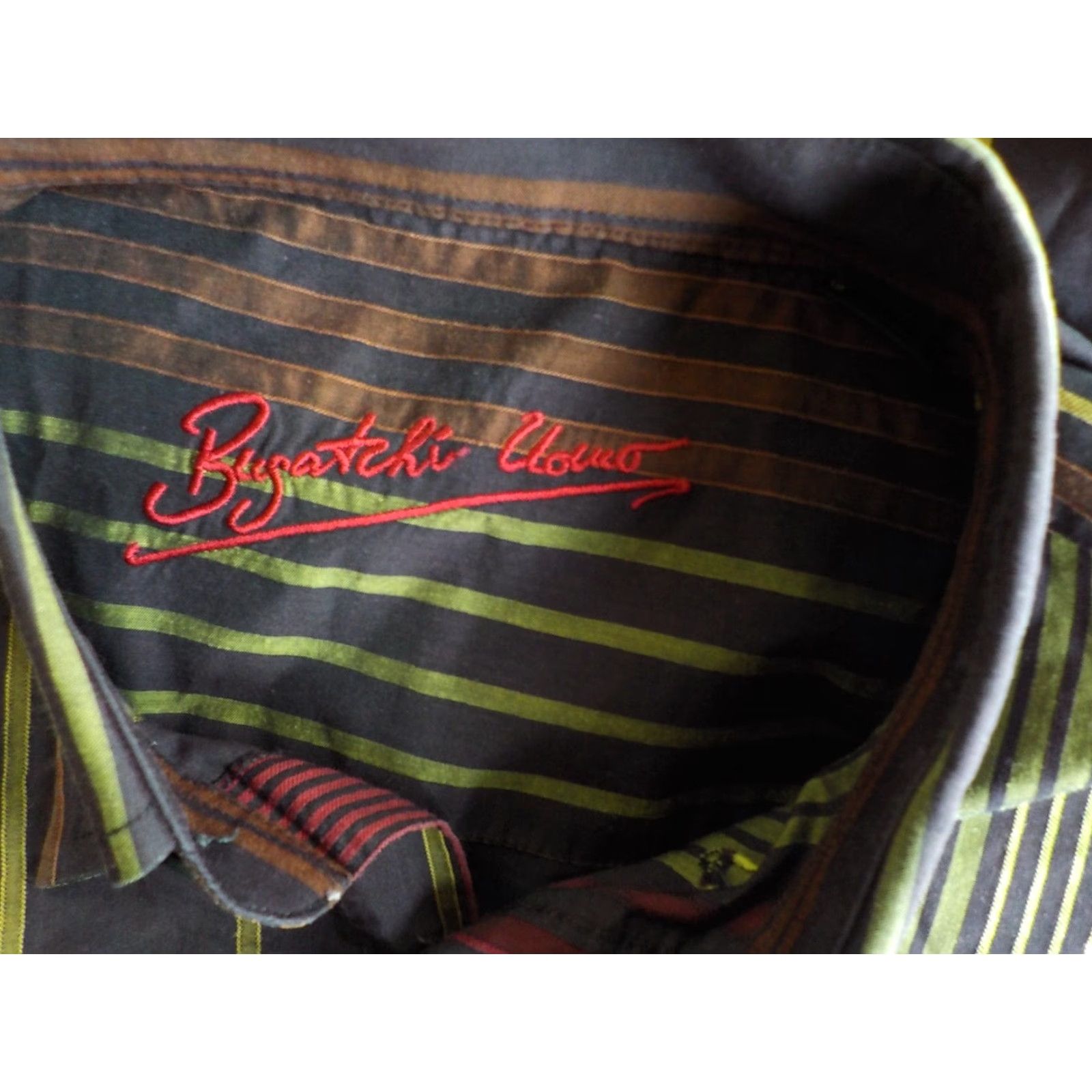 BUGATCHI BUGATCHI Uomo Striped Long Sleeve Shirt SZ S Purple Green Red Yellow Size US S / EU 44-46 / 1 - 4 Thumbnail