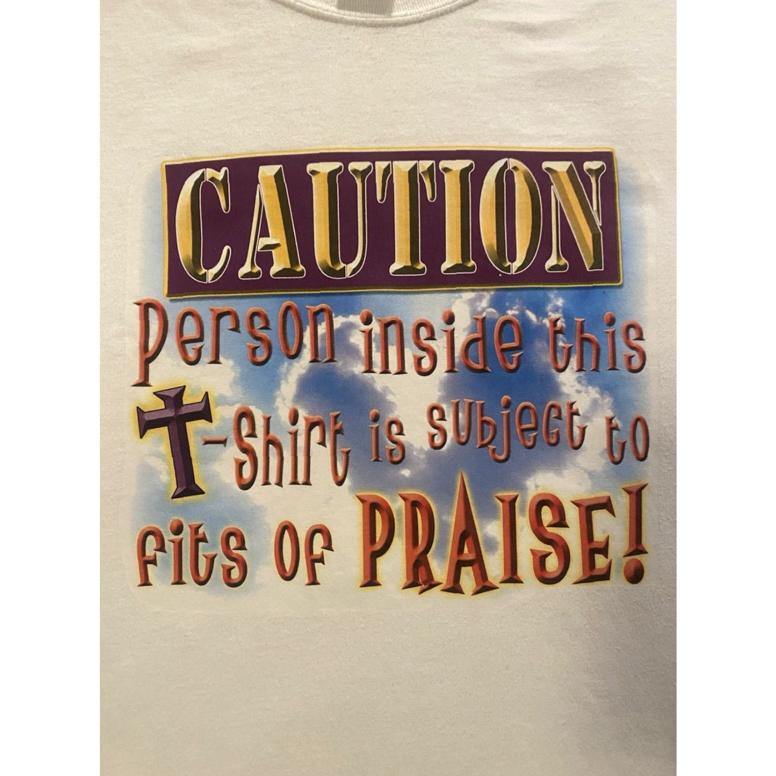 Gildan VINTAGE Gildan T-Shirt Men XL White 90s Jesus Graphic Print Crew Neck Short Sleeve T-Shirt Size US XL / EU 56 / 4 - 2 Thumbnail