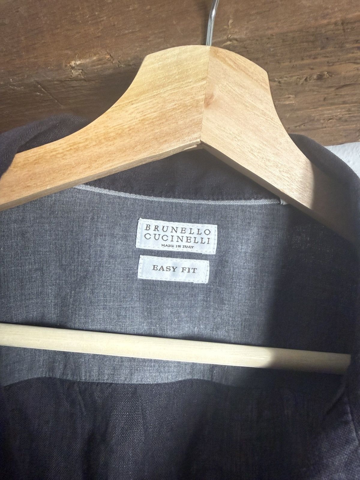 Brunello Cucinelli Brunello Cucinelli 100% Size M-L Linen Shirt Black Easy Fit Size US M / EU 48-50 / 2 - 2 Thumbnail