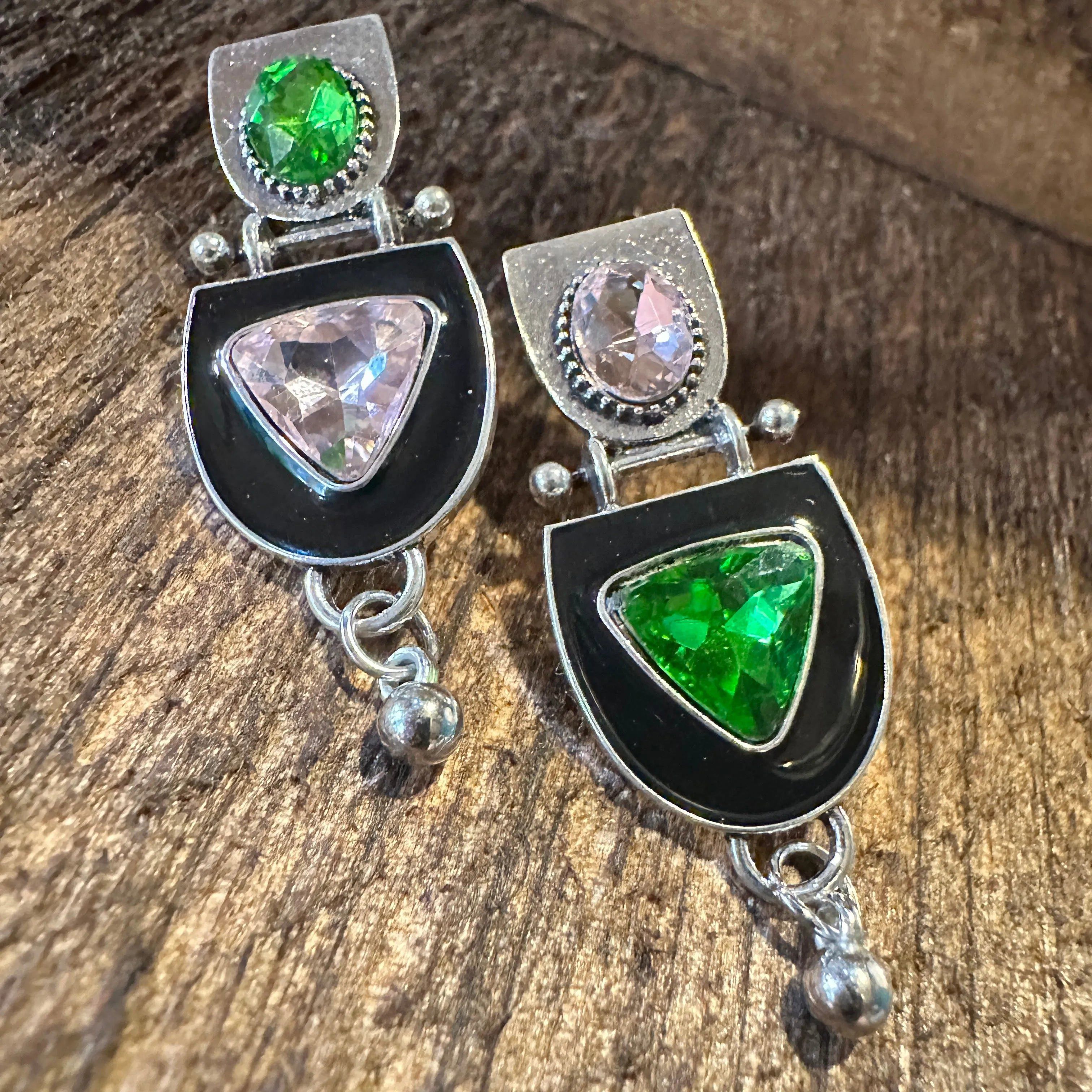 Other Boho Hippie Geometric Western Silver Drop Stud Earrings, Gre Size ONE SIZE - 4 Thumbnail