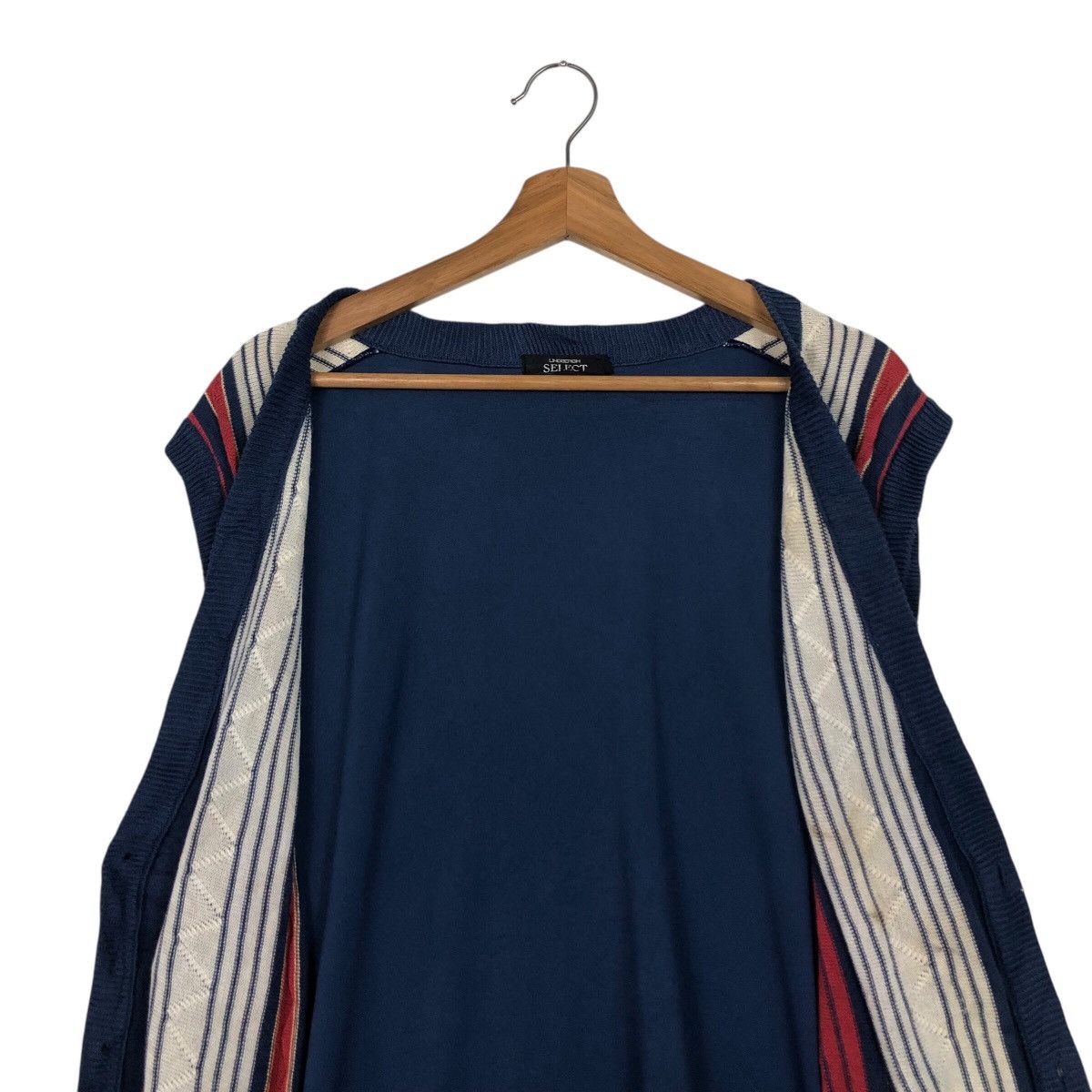 Japanese Brand Vintage Knit Sweater Tank Top Stripe Lindbergh Issey Miyake Size US L / EU 52-54 / 3 - 16 Thumbnail