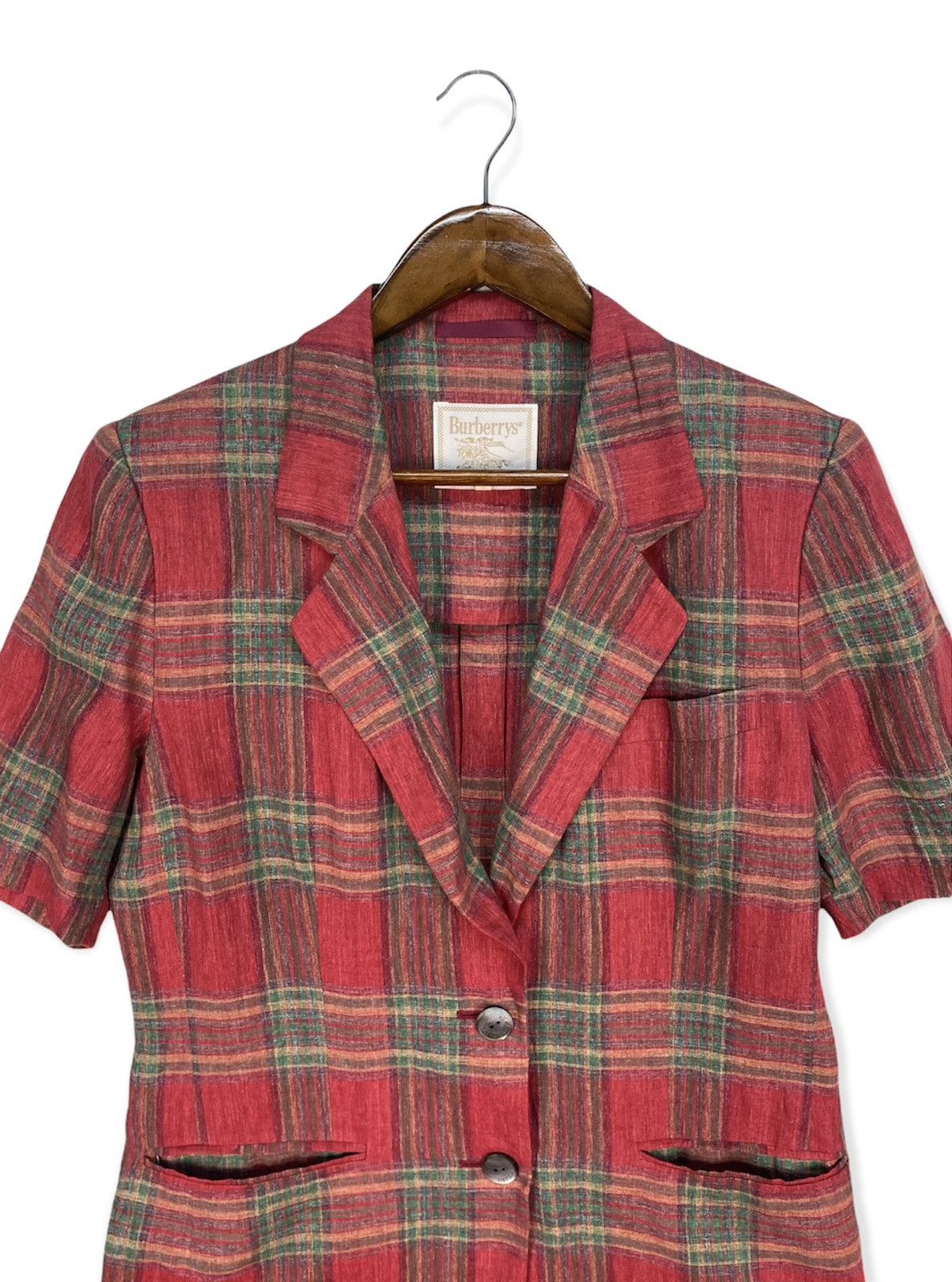 Burberry Vintage Burberry Short Sleeve Red Tartan Size ONE SIZE - 3 Thumbnail