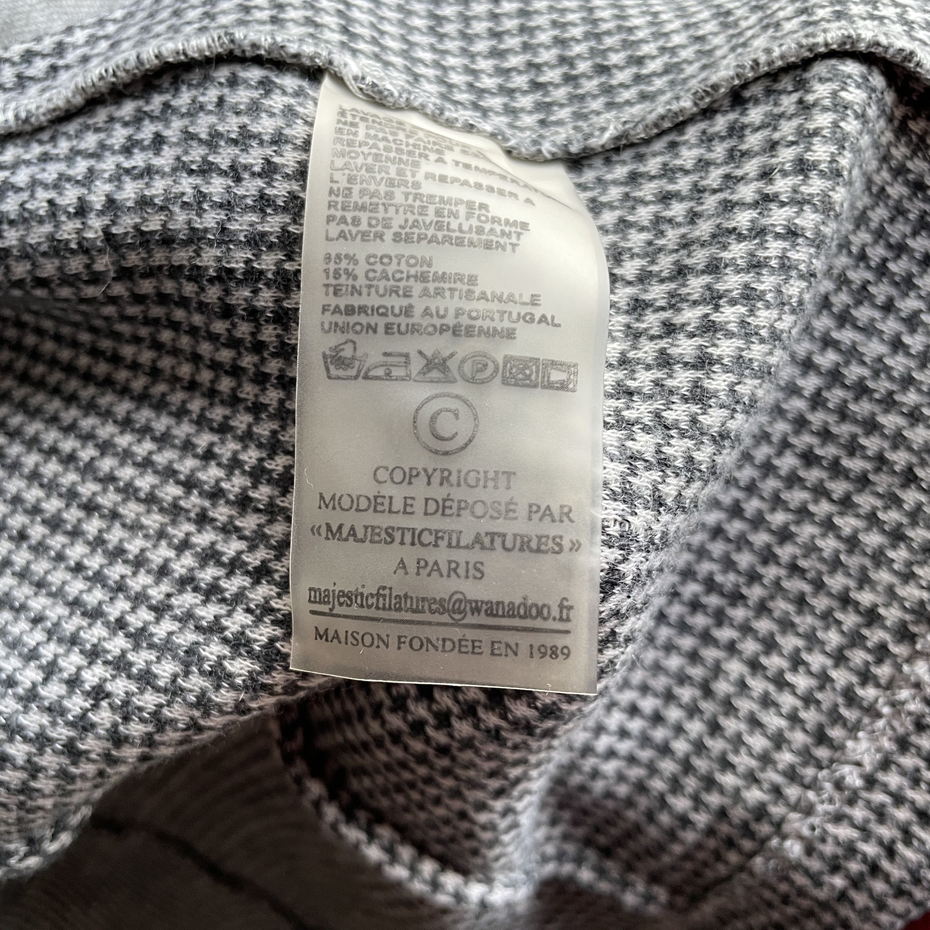 MAJESTIC FILATURES Majestic Filatures Cotton Cashmere Houndstooth Womens Blazer Size S / US 4 / IT 40 - 9 Thumbnail