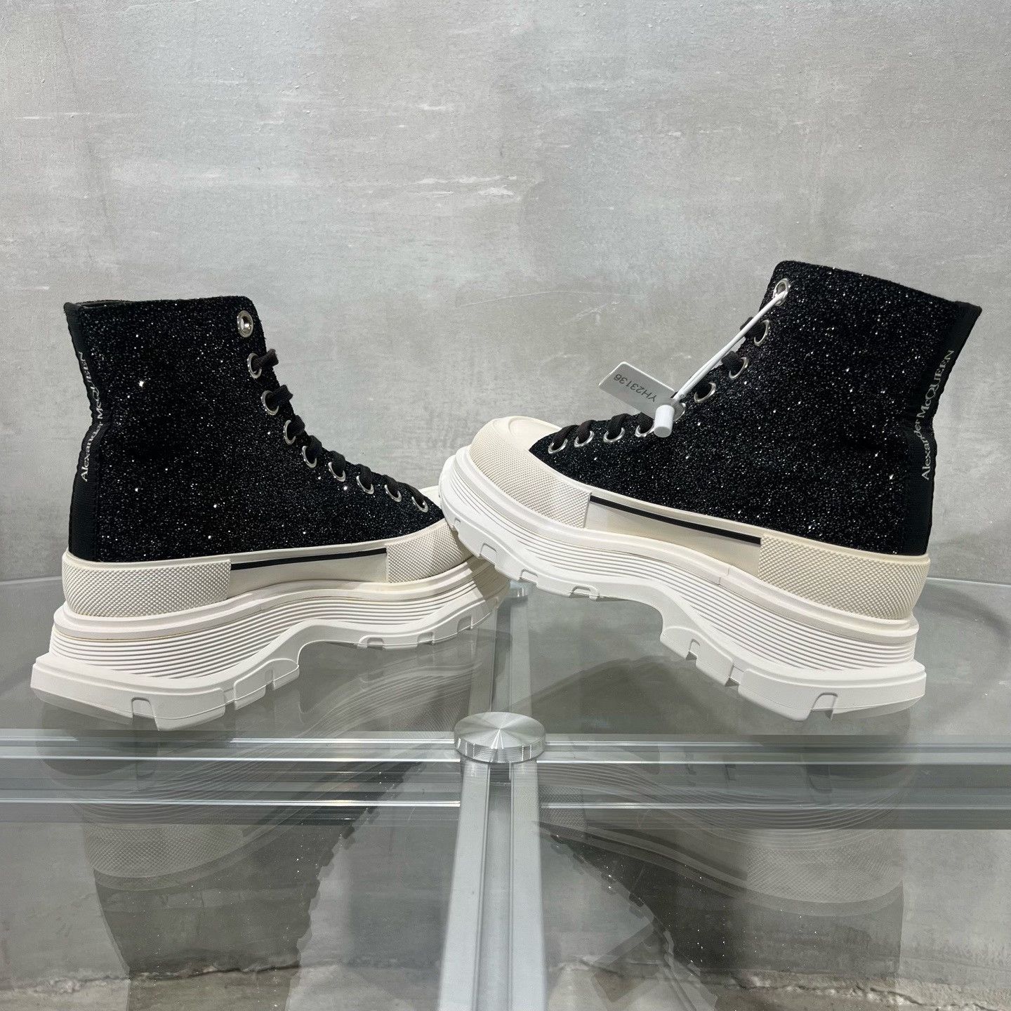 Alexander McQueen ALEXANDER MCQUEEN Shimmering Black and White Martin Boots| Size US 5.5 / IT 35.5 - 5 Thumbnail