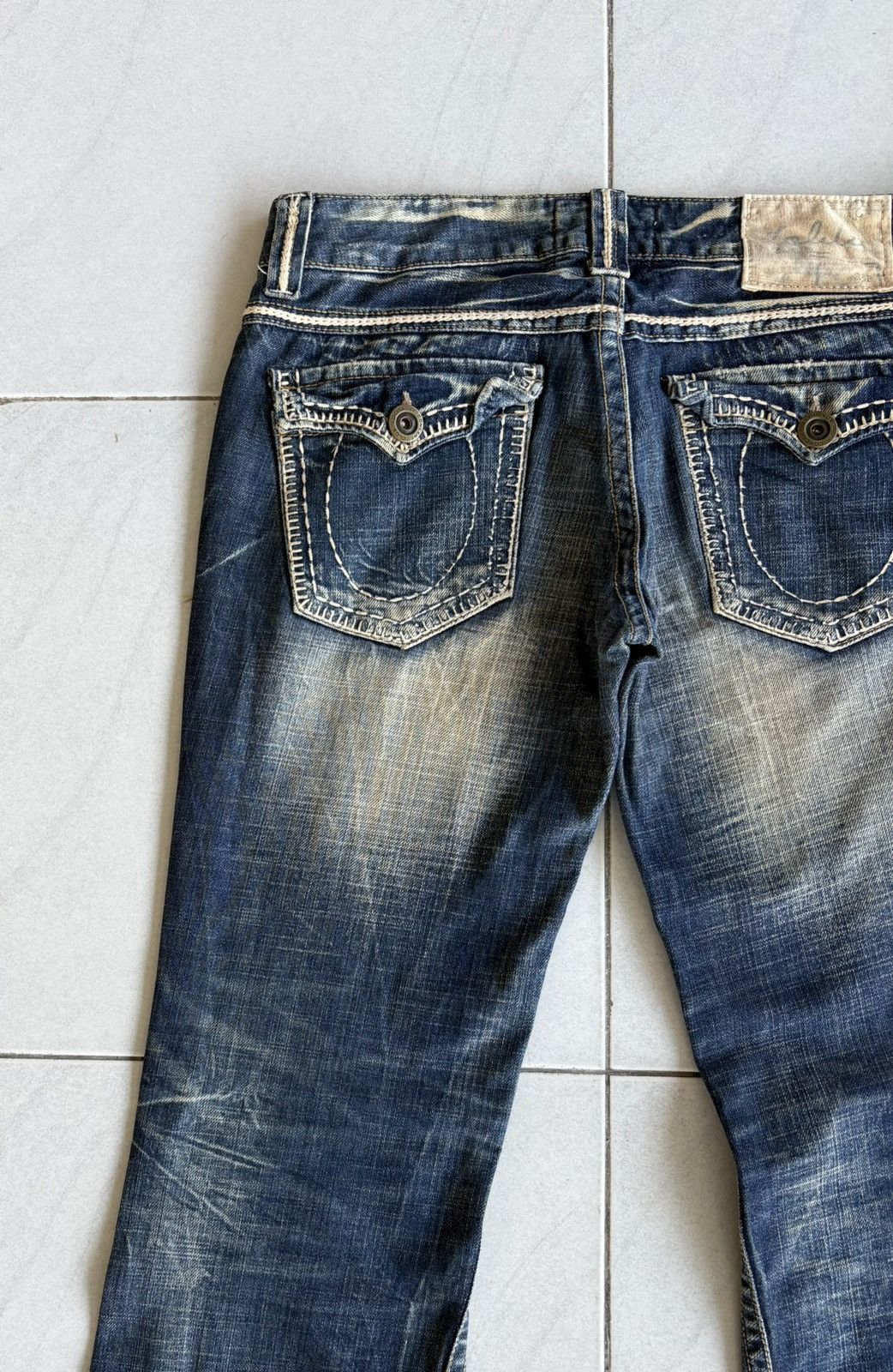 Other Korean Lolita Flared Jeans Streetwear Distressed Denim Size US 33 - 12 Thumbnail