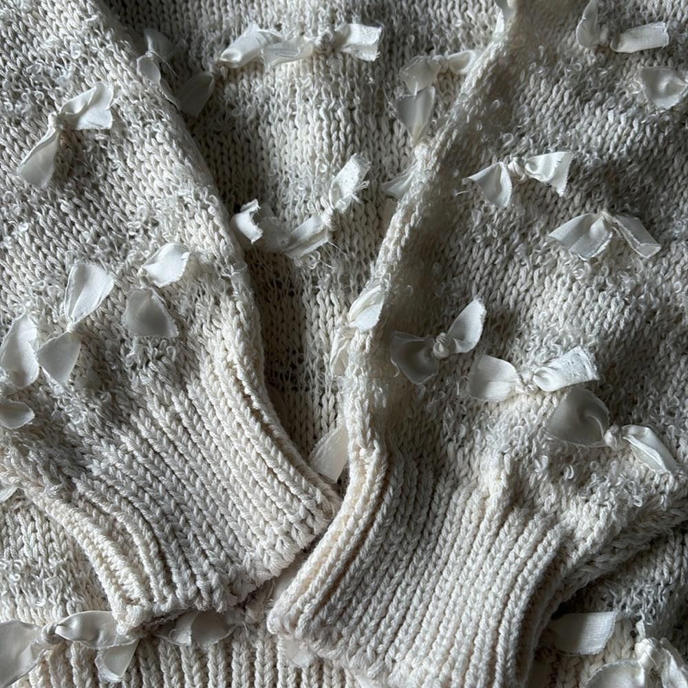 Designer × Vintage Bonnie and Bill Made in Korea Vintage Bows/Fur Knit Sweater Size S / US 4 / IT 40 - 12 Thumbnail