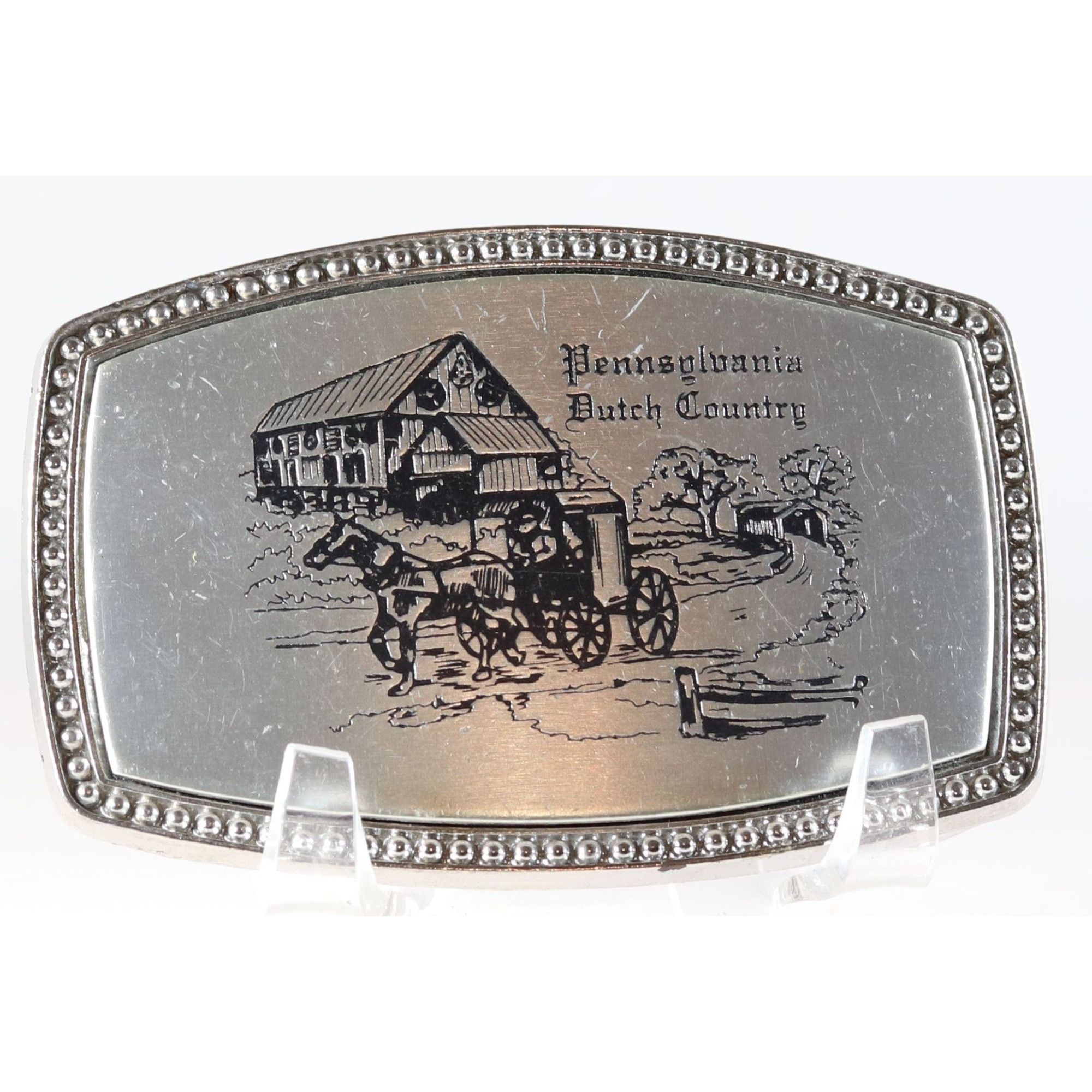 Vintage Belt Buckle Pennsylvania Dutch Country Alumaline 4108 BB-317 Size ONE SIZE - 1 Thumbnail