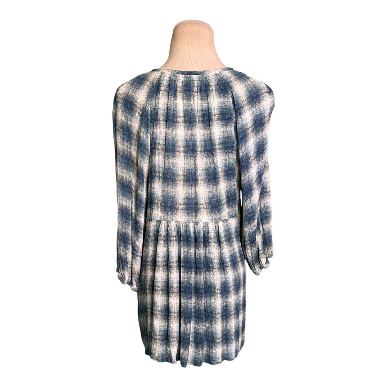 Anthropologie Maeve plaid 3/4 sleeves v neck tunic top blouse size small Size S / US 4 / IT 40 - 10 Thumbnail
