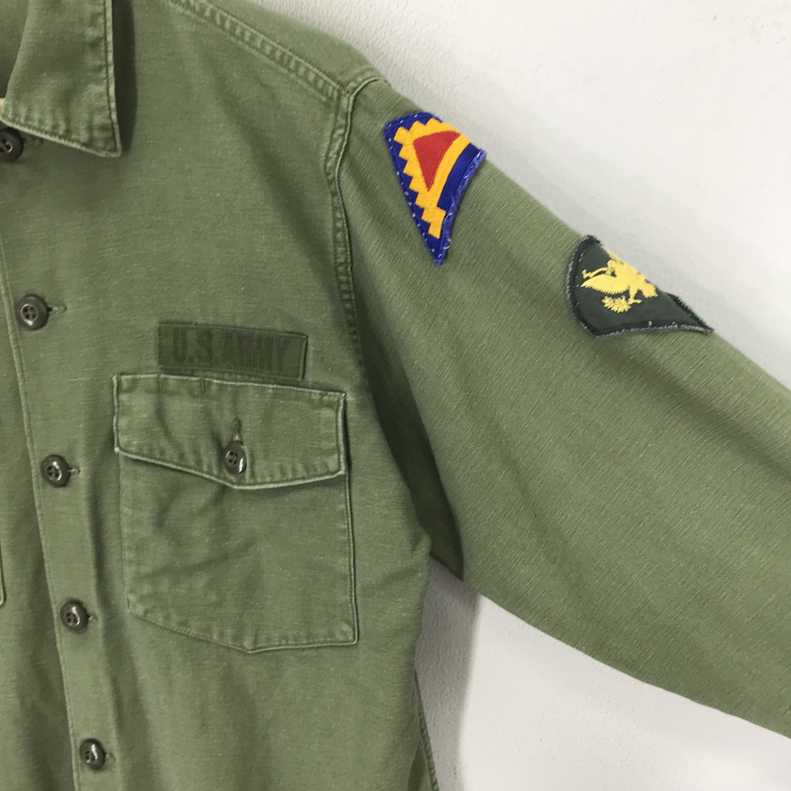 Vintage Vintage Distressed Us Army Fatigue Worker Shirt Wolff Name Size US M / EU 48-50 / 2 - 6 Thumbnail