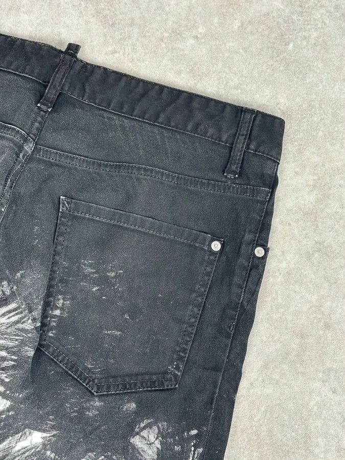Dsquared2 AW2015 Dsquared2 Black White Denim Floral Print Straight Jeans Size US 32 / EU 48 - 8 Thumbnail