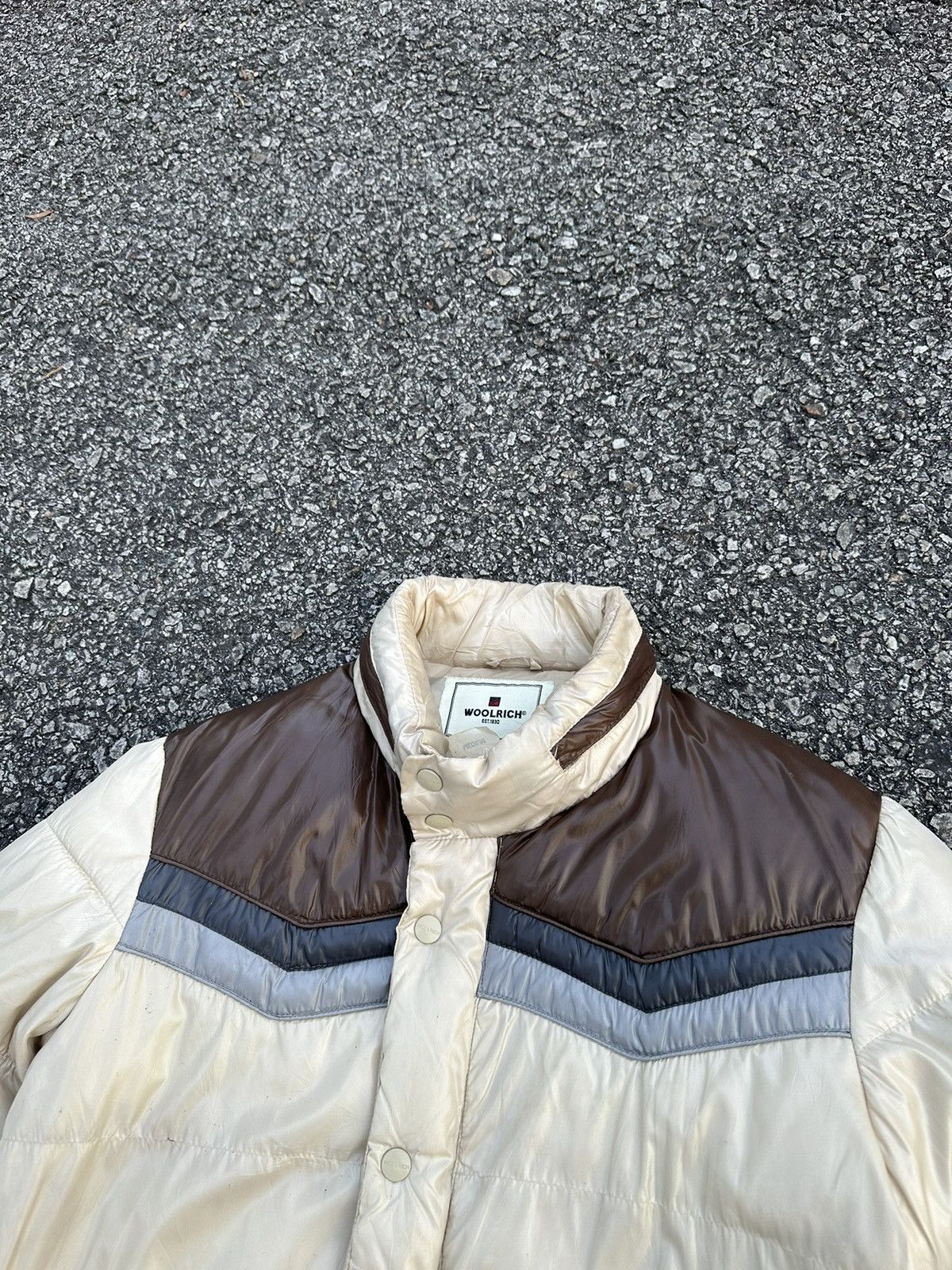 Woolrich Cream Bubble Puffer Jacket