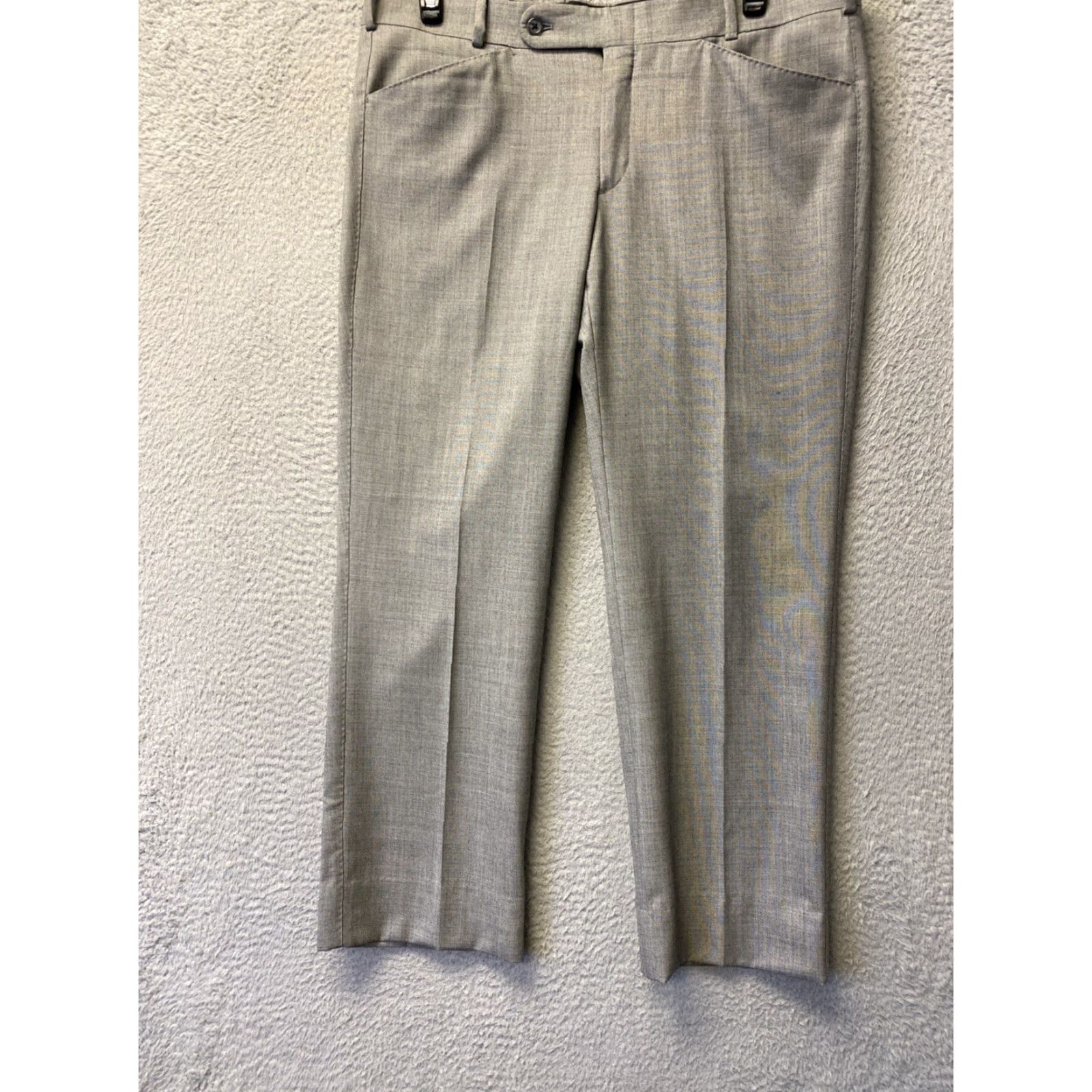 Vintage Tom James Executive Collection Dress Pants Men 38x30 Gray Wool / 0403 Beltless? Size US 38 / EU 54 - 2 Thumbnail