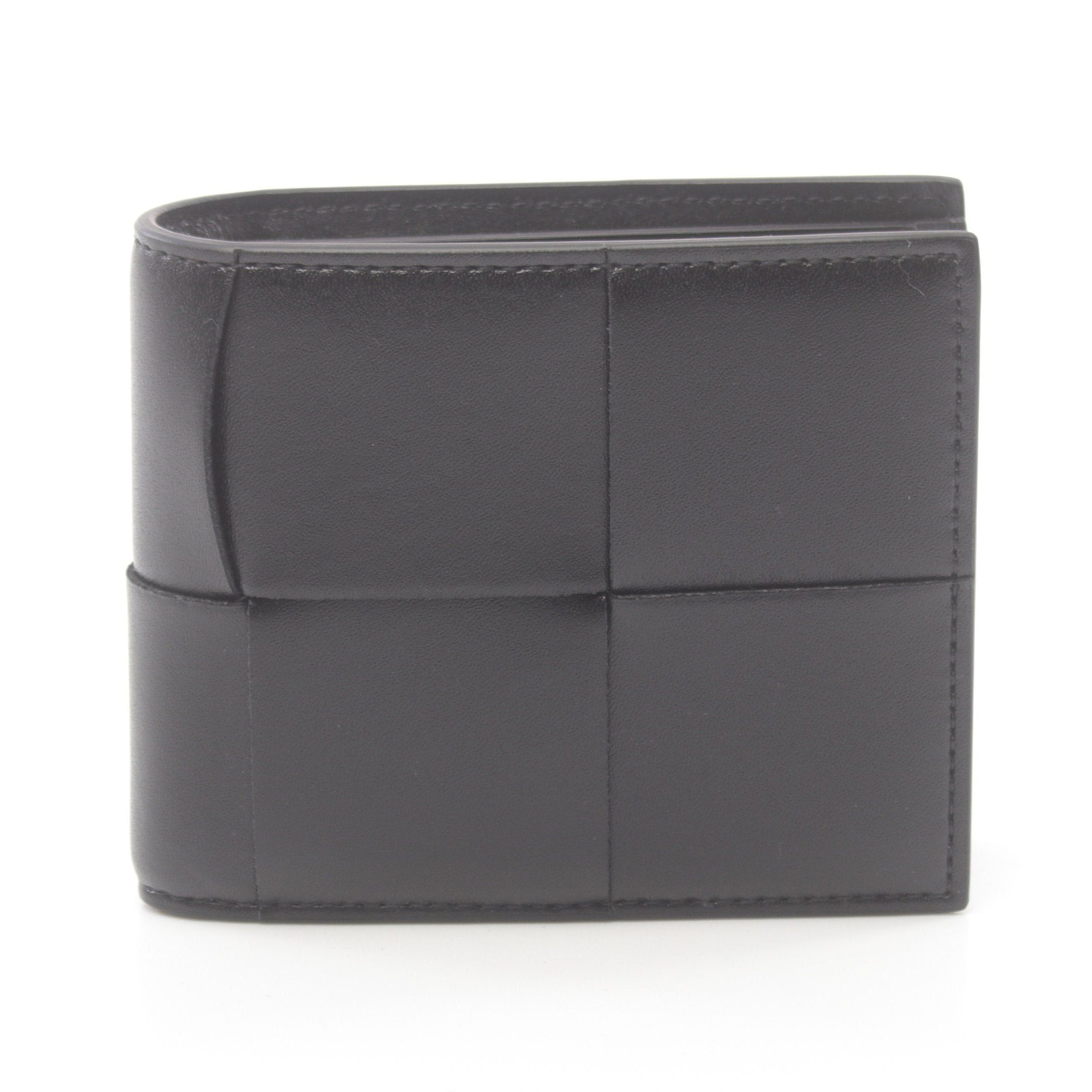 Bottega Veneta Bottega Veneta Maxi Intrecciato Bi-Fold Wallet Leather Black Size ONE SIZE - 1 Thumbnail