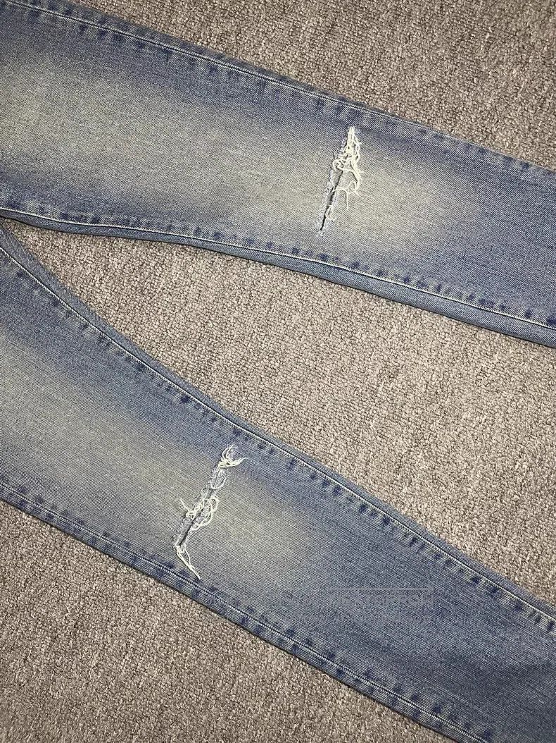 Saint Laurent Paris Saint Laurent Paris Washed Knee Cut Distressed Denim Jeans Size US 28 / EU 44 - 2 Thumbnail