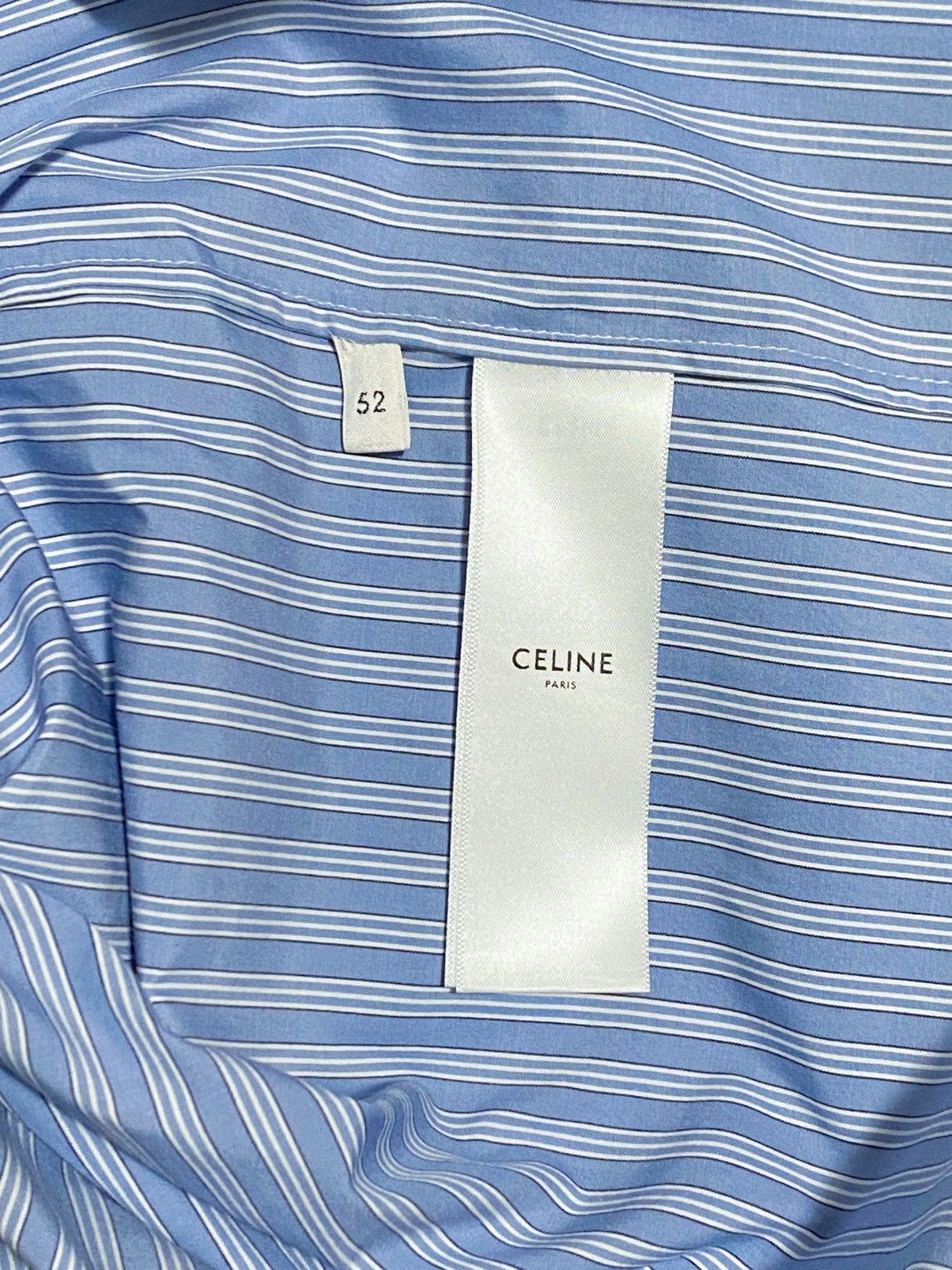 Celine Celine Logo-Embroidered Striped Shirt size 52/us size 42 Size US L / EU 52-54 / 3 - 11 Thumbnail