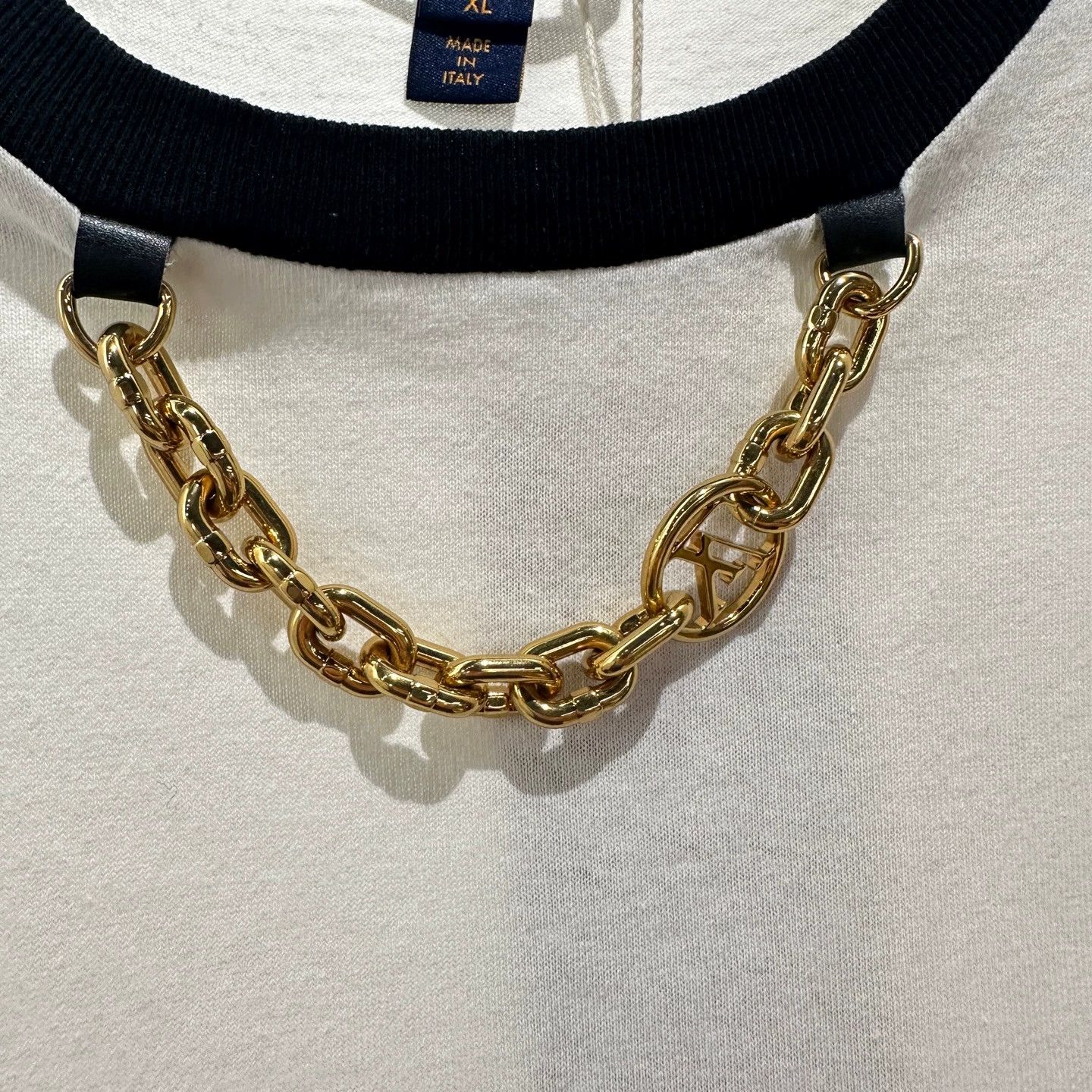 Louis Vuitton LV Gold Chain Color Block Short Sleeve XL Cotton Size XL / US 12-14 / IT 48-50 - 7 Thumbnail