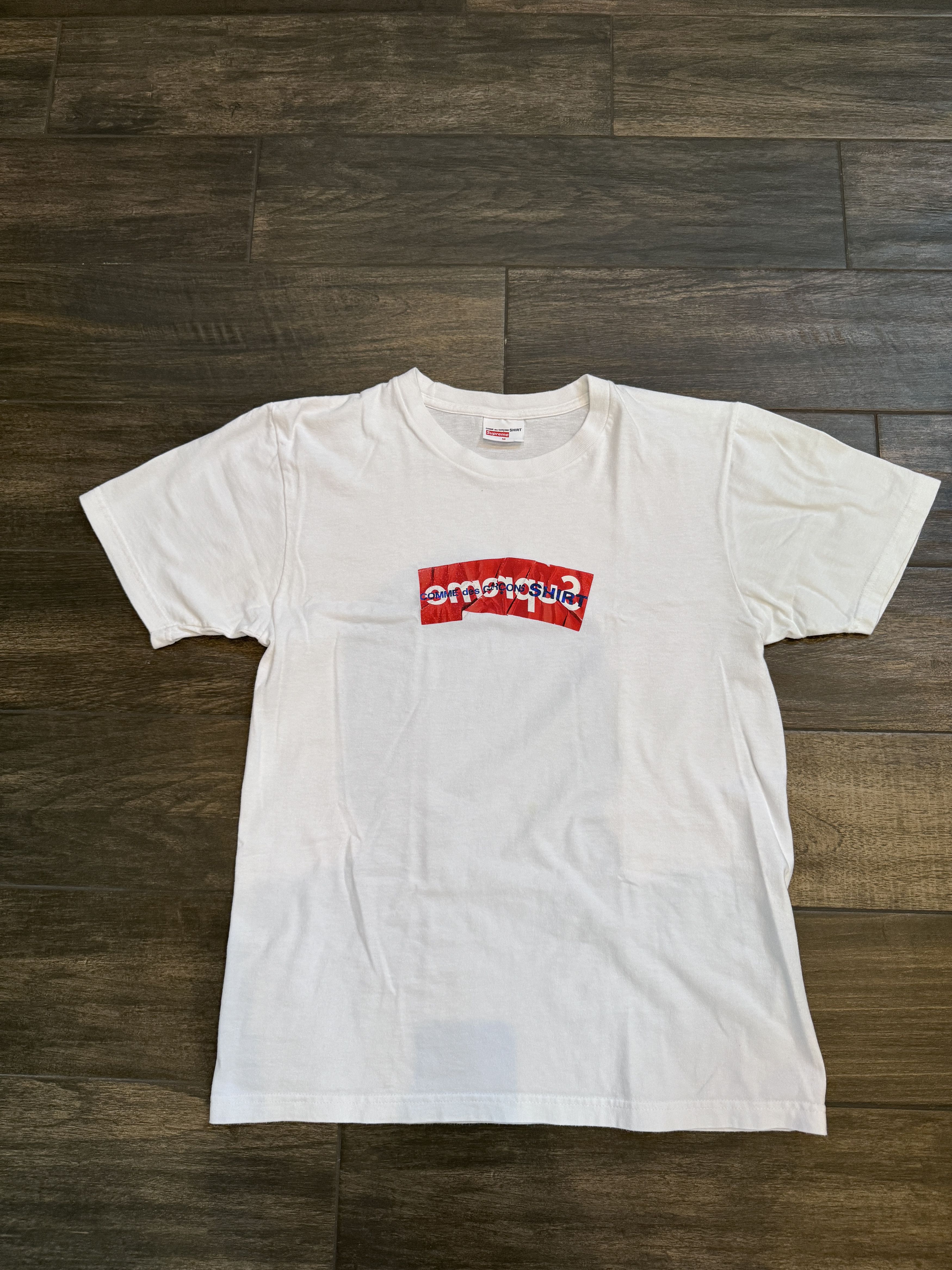 Supreme Supreme x CDG Shirt Wrinkled Box Logo Tee White Grailed