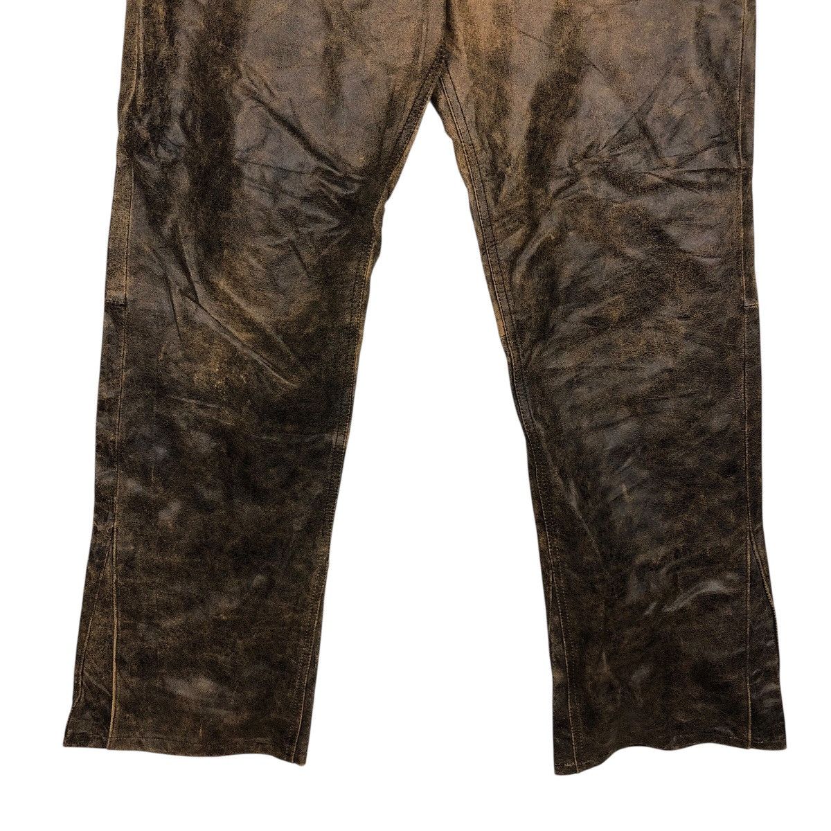 Japanese Brand 📌Vintage Biker Racing Leather Pants Dual Issey Miyake Size US 32 / EU 48 - 6 Thumbnail