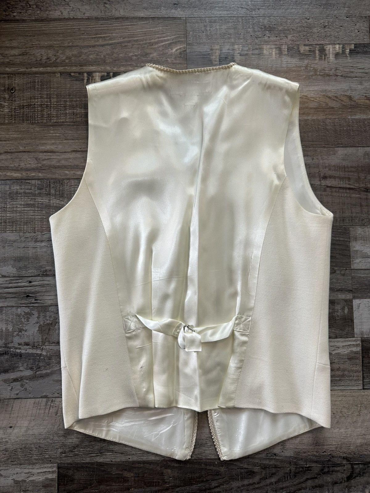 Other Vintage 1980s Valerie Stevens Embroidered Cream Gold Vest Size M / US 6-8 / IT 42-44 - 9 Thumbnail