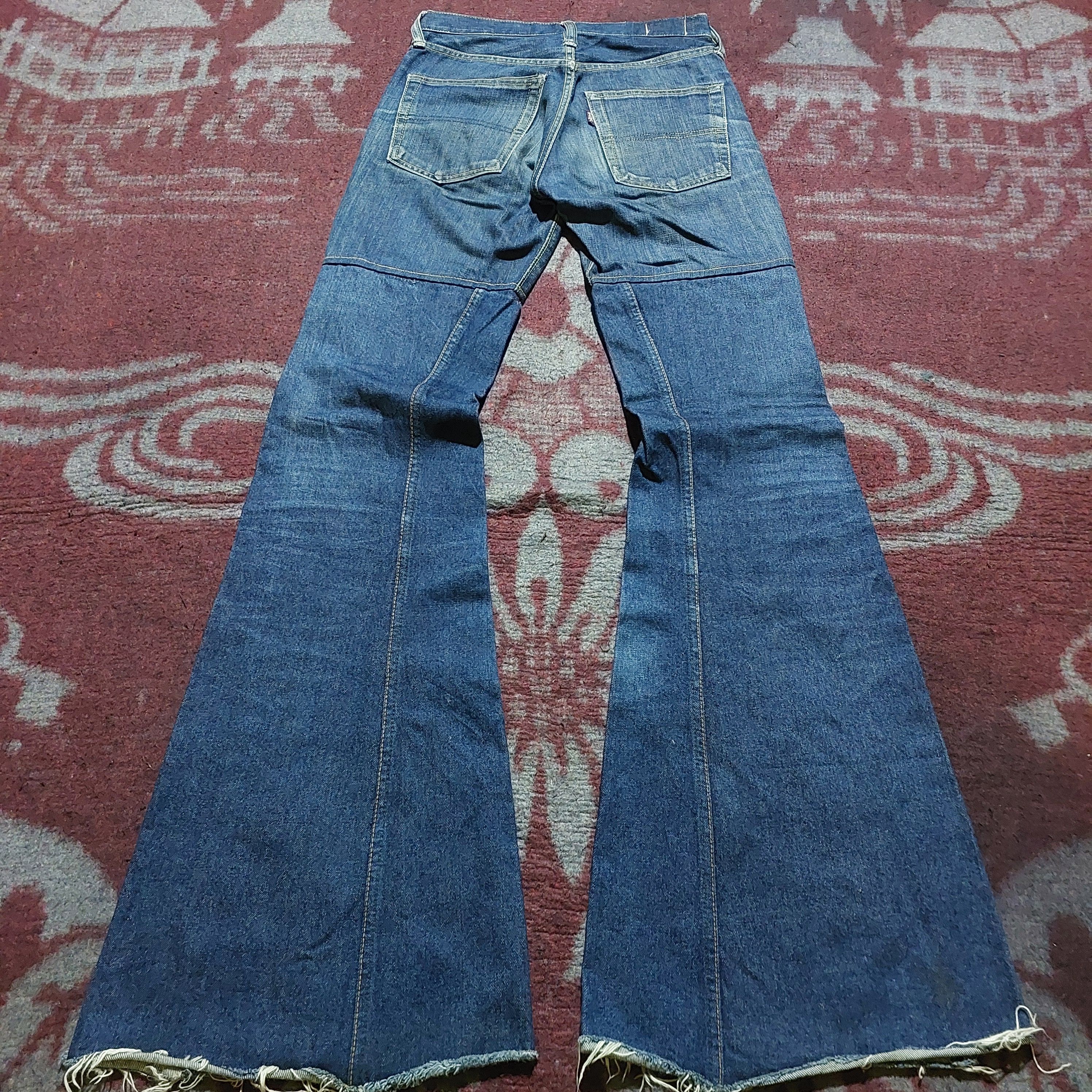 GOA Vintage Bigstone Genuine indigo denim bell bottom jeans Size US 28 / EU 44 - 6 Thumbnail