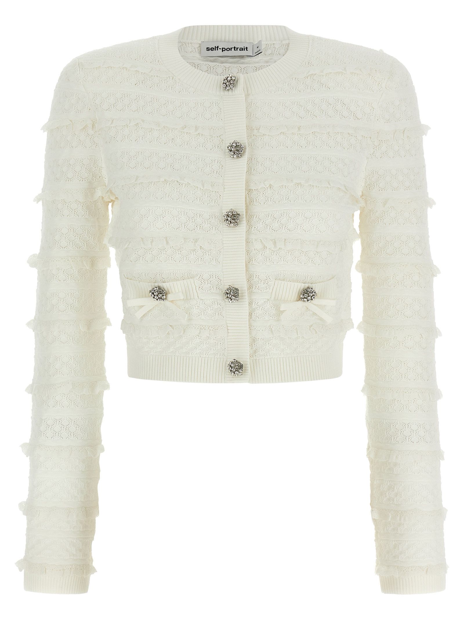Self-Portrait 'Pointelle Diamante' cardigan Size M / US 6-8 / IT 42-44 - 1 Thumbnail