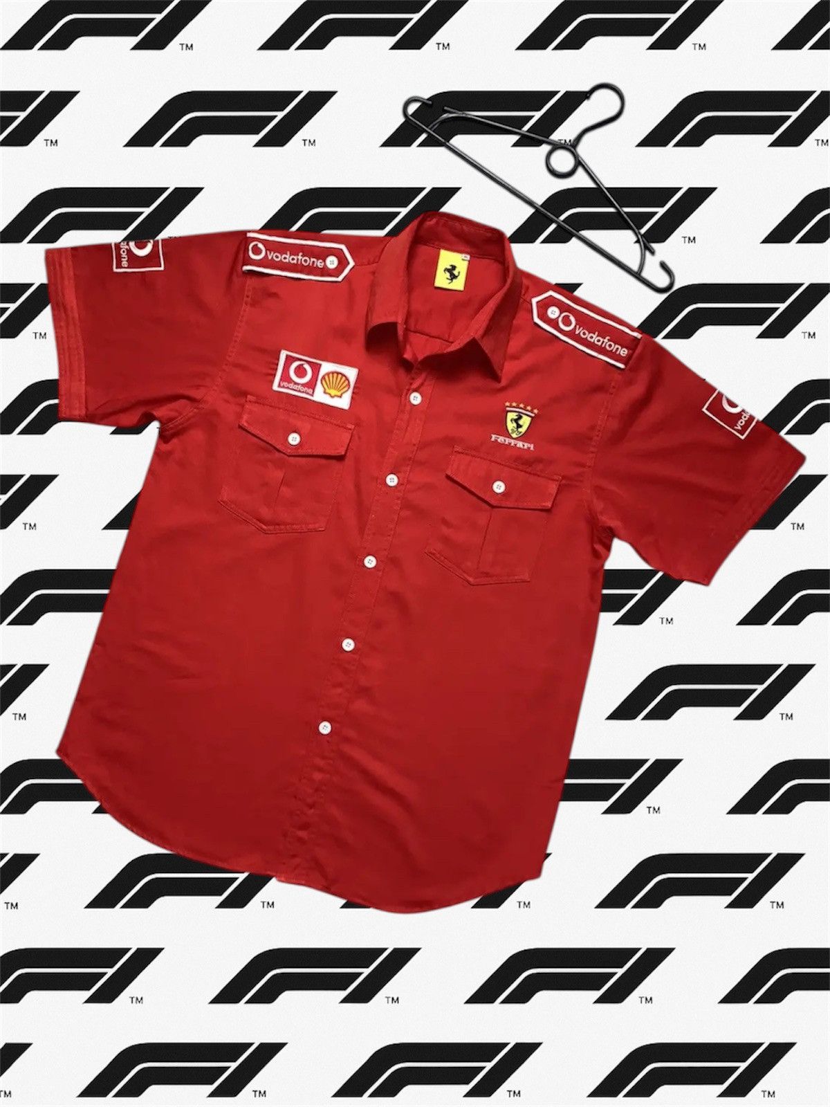 Marlboro Vintage Ferrari Shirt Marlboro Vodafone Racing big logos XL Size US XL / EU 56 / 4 - 1 Thumbnail
