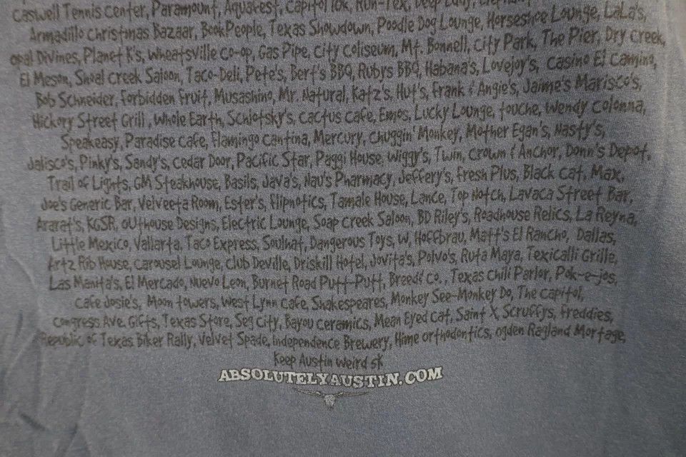 Vintage Vintage 90s Streetwear Stonewash Austin Weird Texas T-Shirt Size US XL / EU 56 / 4 - 12 Thumbnail